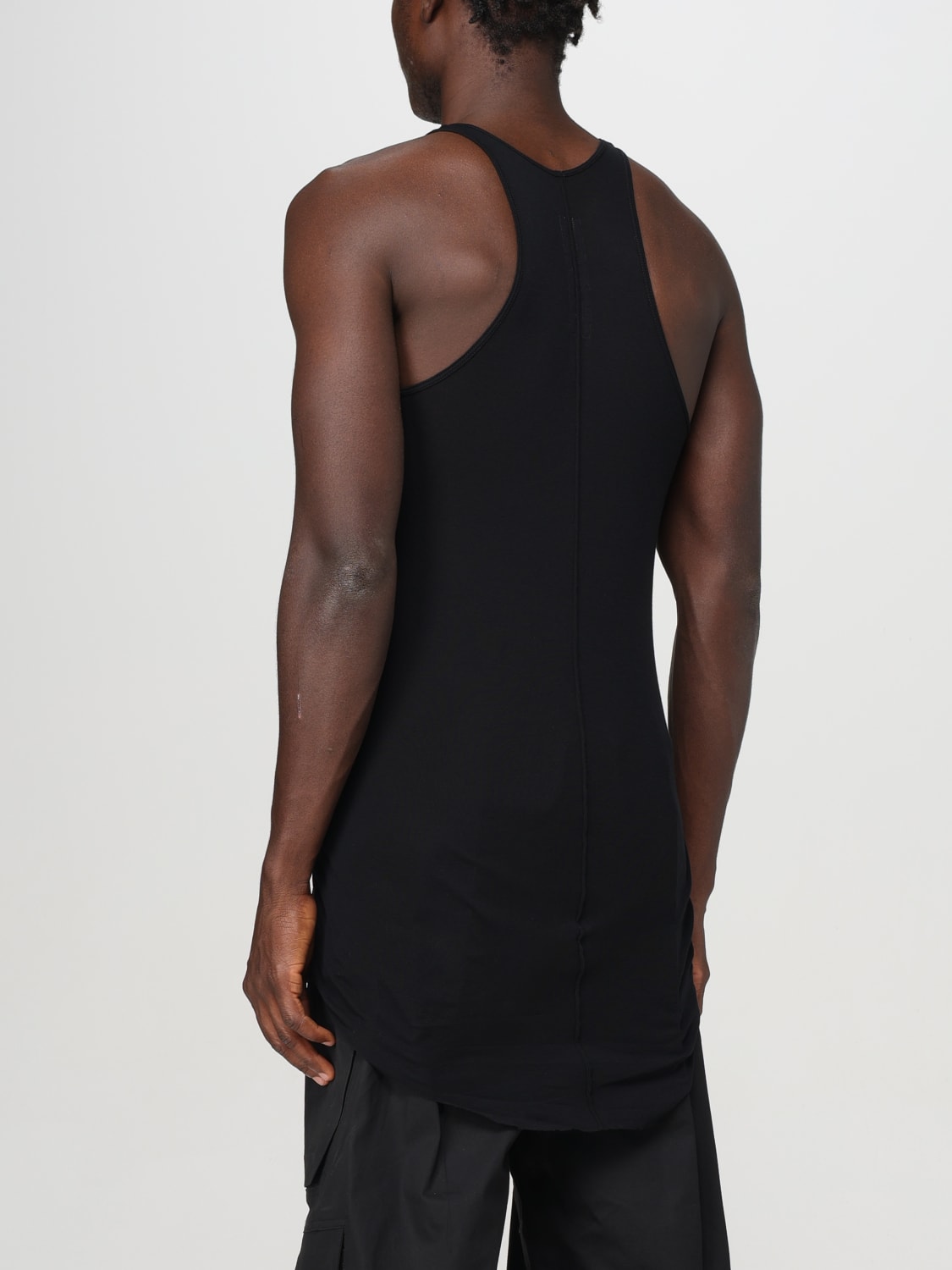 RICK OWENS TANK TOP: Rick Owens cotton tank top, Black - Img 3