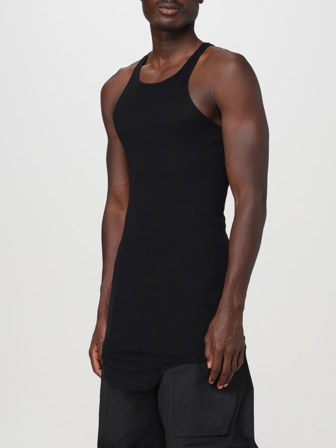 RICK OWENS TANK TOP: Rick Owens cotton tank top, Black - Img 4