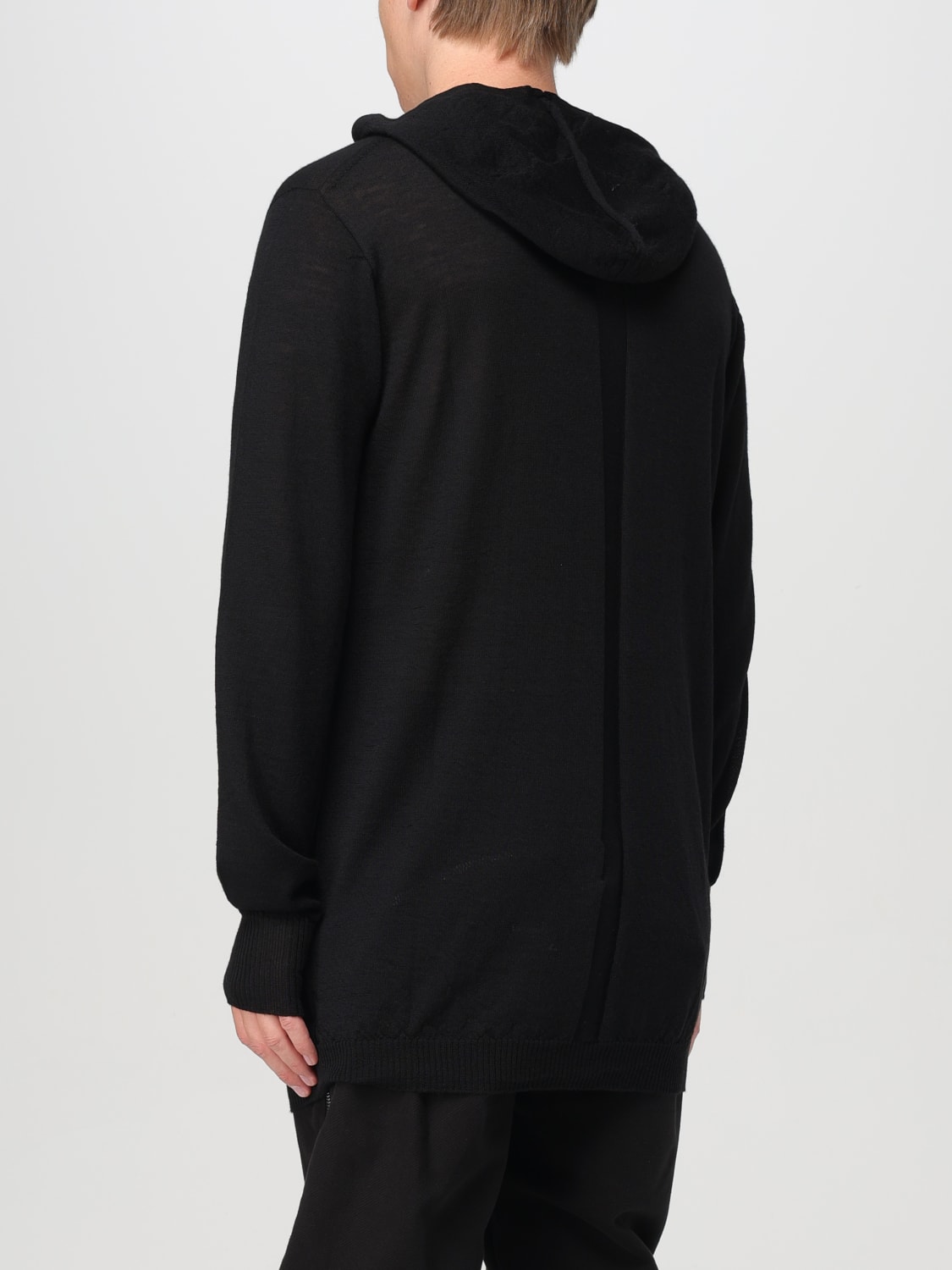 RICK OWENS FELPA: Felpa con cappuccio Rick Owens in lana, Nero - Img 3