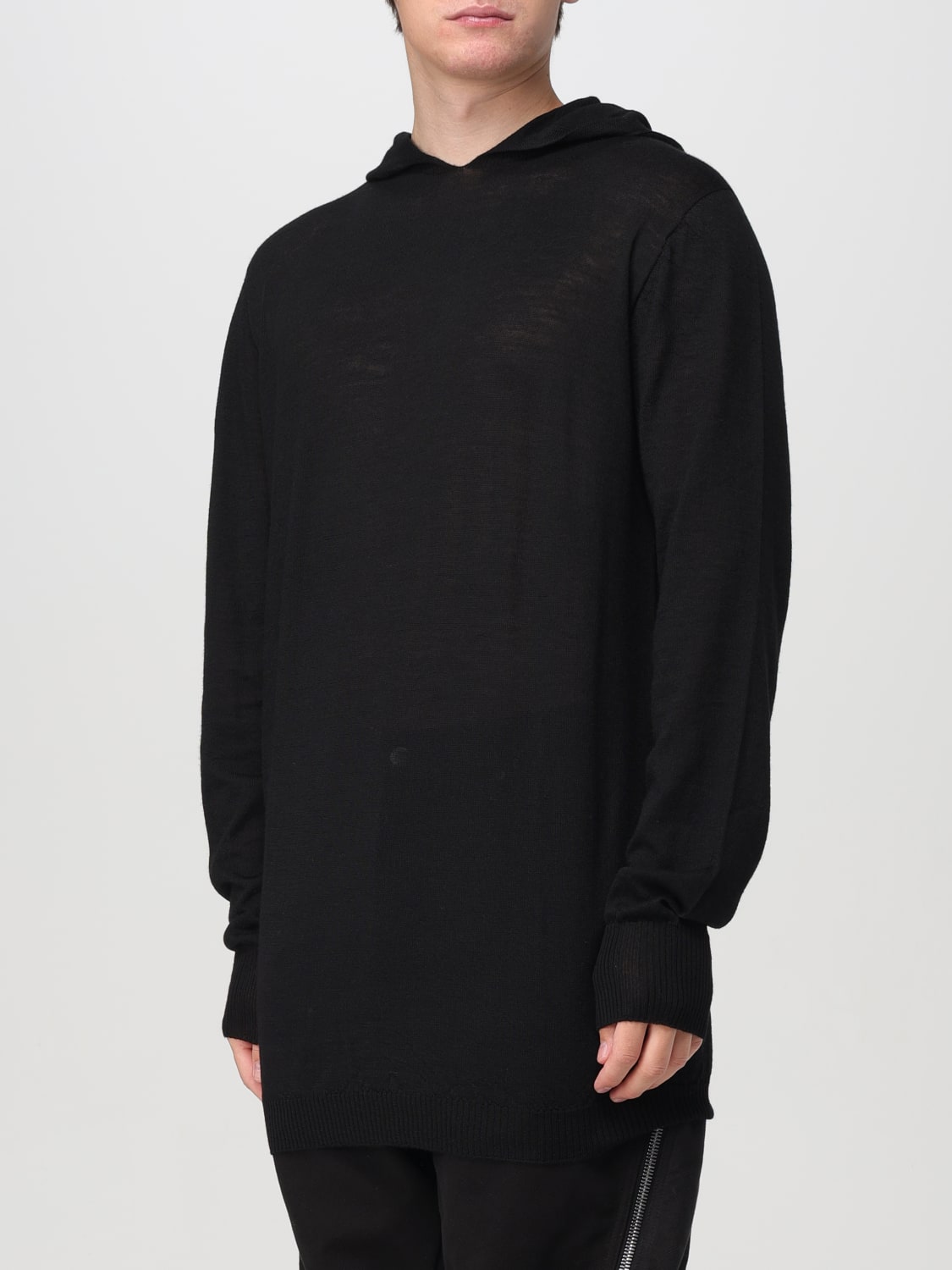 RICK OWENS FELPA: Felpa con cappuccio Rick Owens in lana, Nero - Img 4