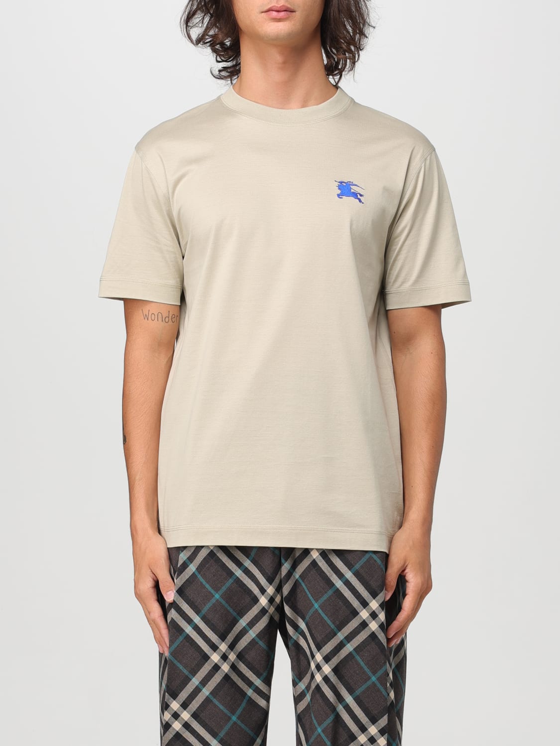 BURBERRY: T-shirt men - Green | Burberry t-shirt 8091395