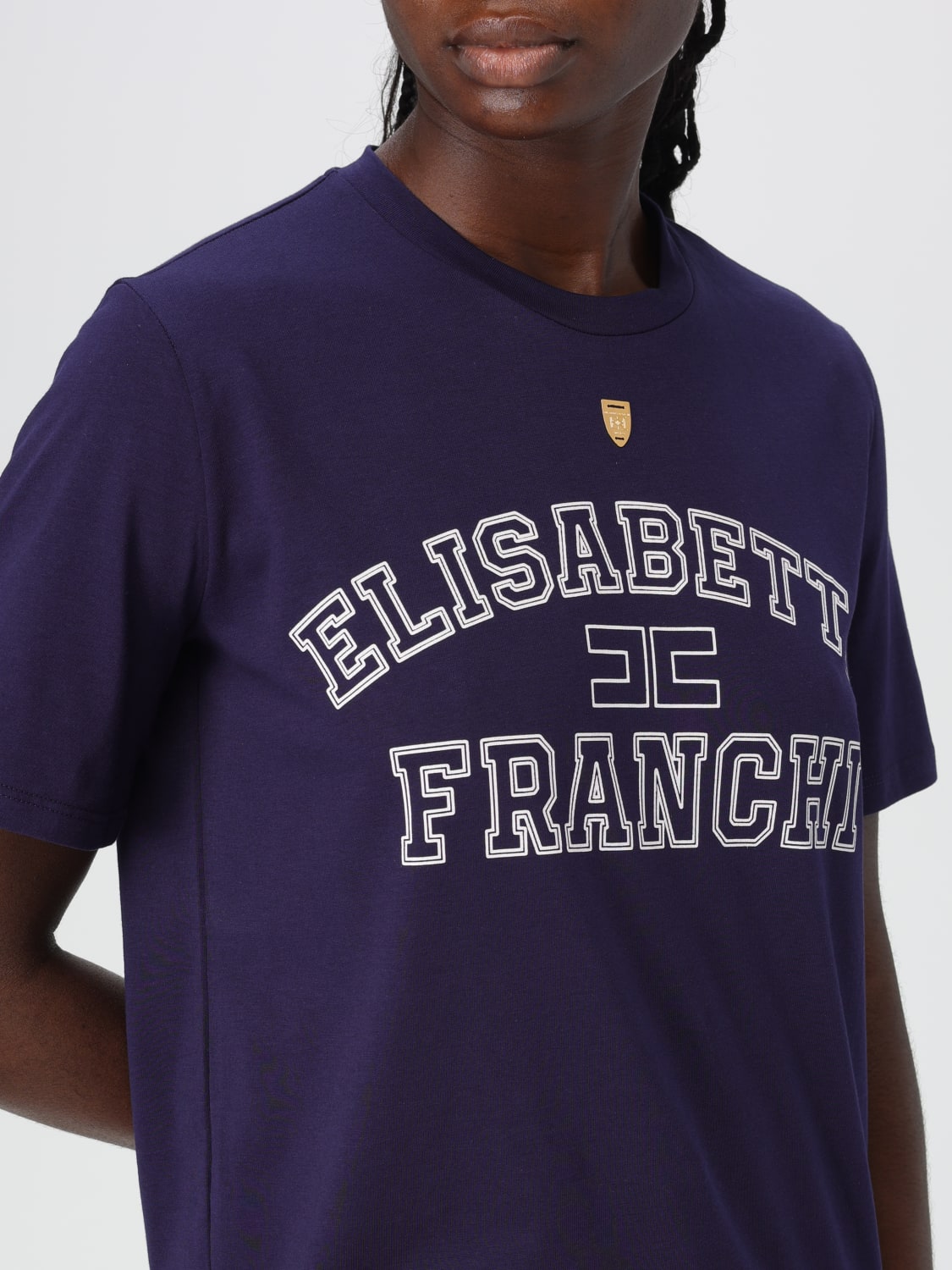 ELISABETTA FRANCHI T-SHIRT: T-shirt woman Elisabetta Franchi, Blue - Img 3