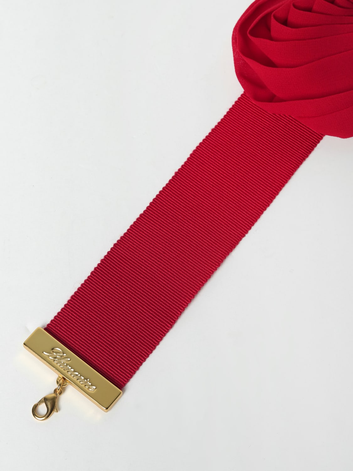 BLUMARINE GIOIELLI: Choker Blumarine in gros-grain con rosa , Rosso - Img 3