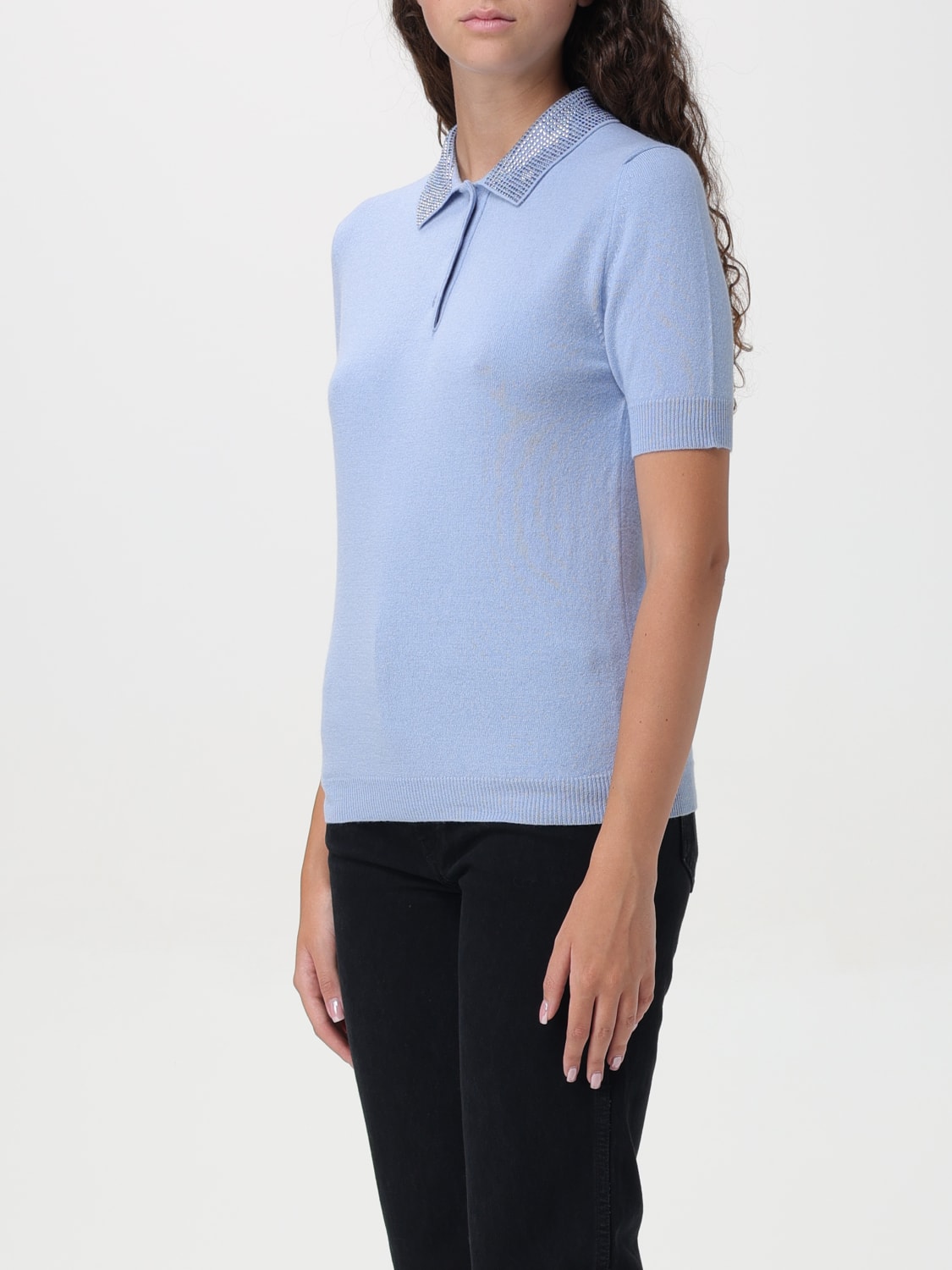 BLUMARINE POLO SHIRT: Polo shirt woman Blumarine, Blue - Img 3