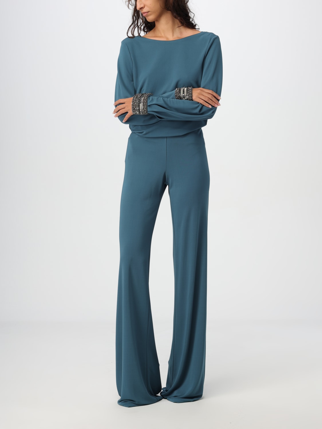 ALBERTA FERRETTI PANTALON: Pantalon femme Alberta Ferretti, Bleu Pétrole - Img 2