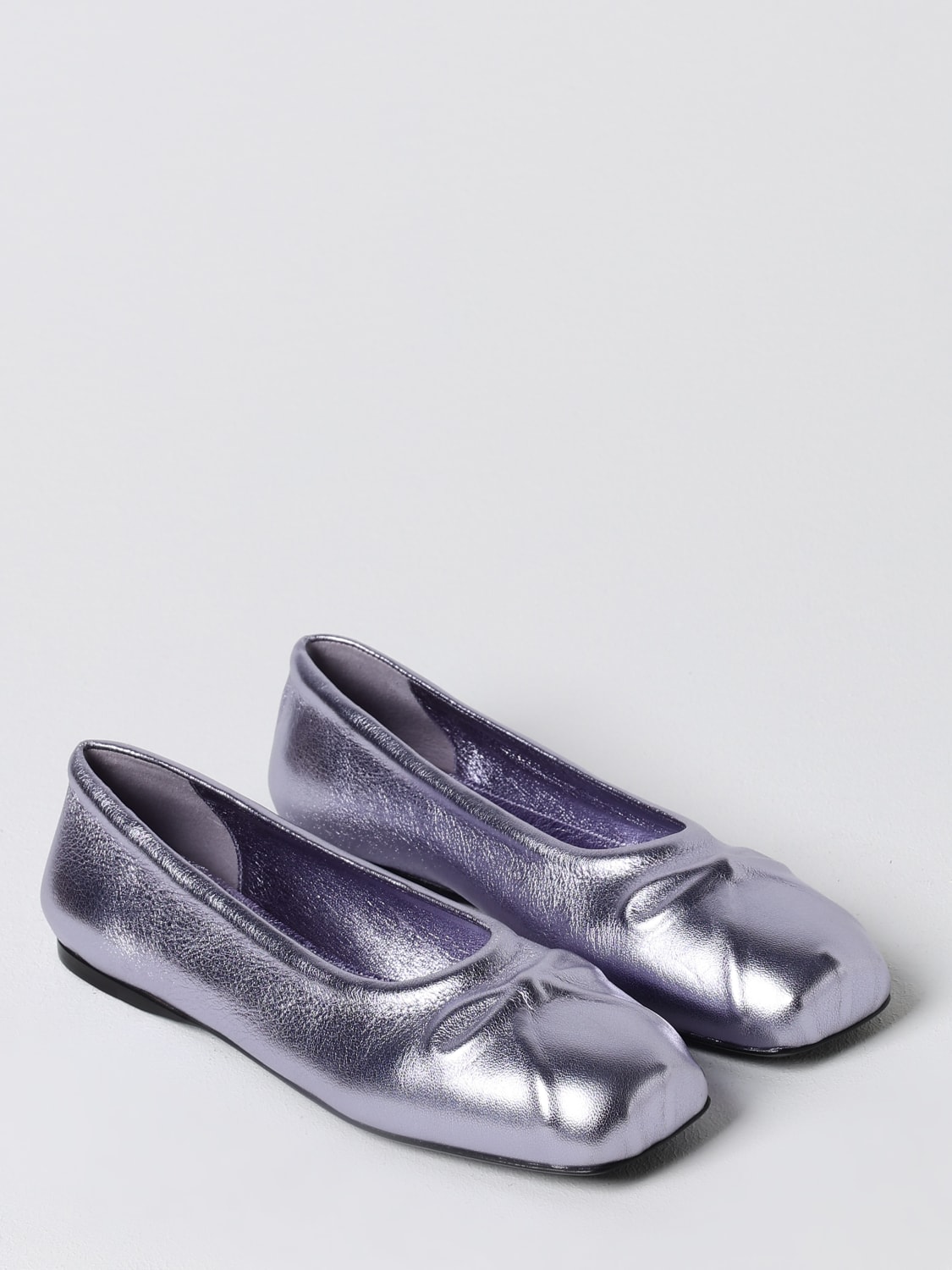 MARNI BALLERINE: Ballerina Marni in pelle laminata , Celeste - Img 2