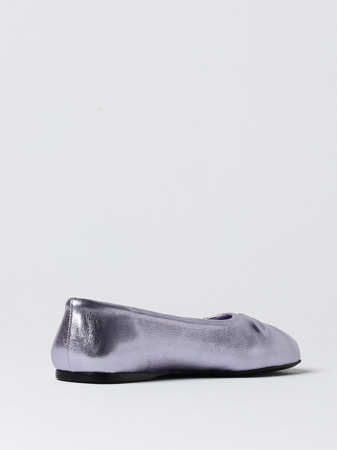 MARNI BALLET FLATS: Marni laminated leather ballet flats, Sky Blue - Img 3