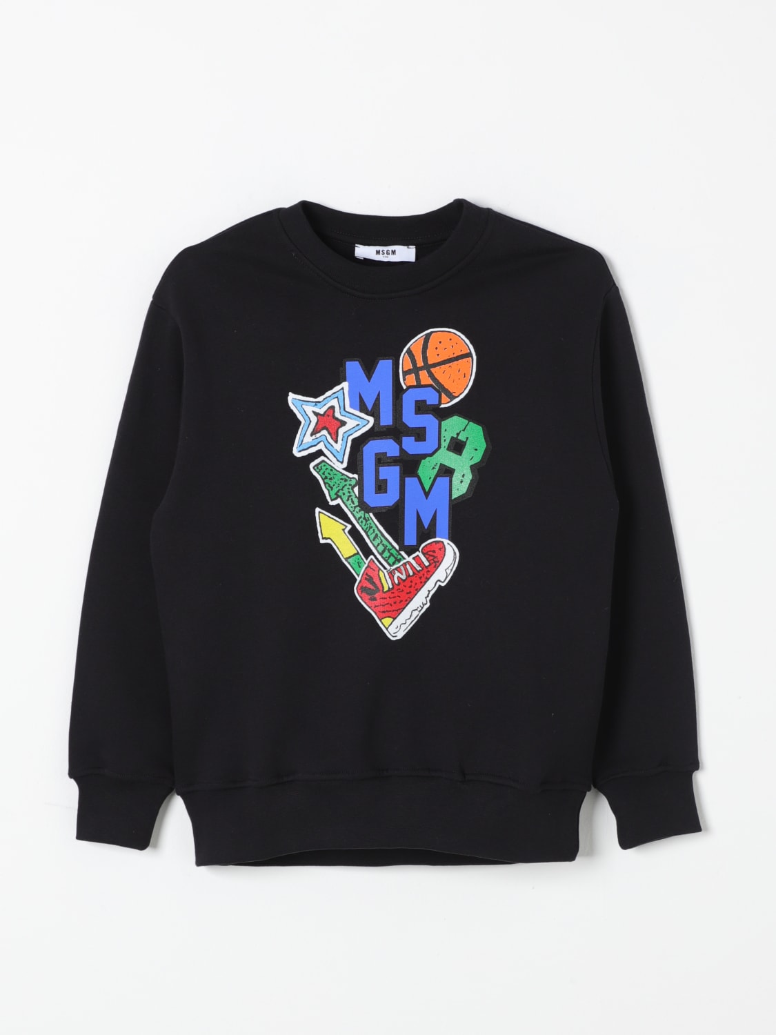 MSGM KIDS MAGLIA: Felpa a girocollo MSGM Kids, Nero - Img 1