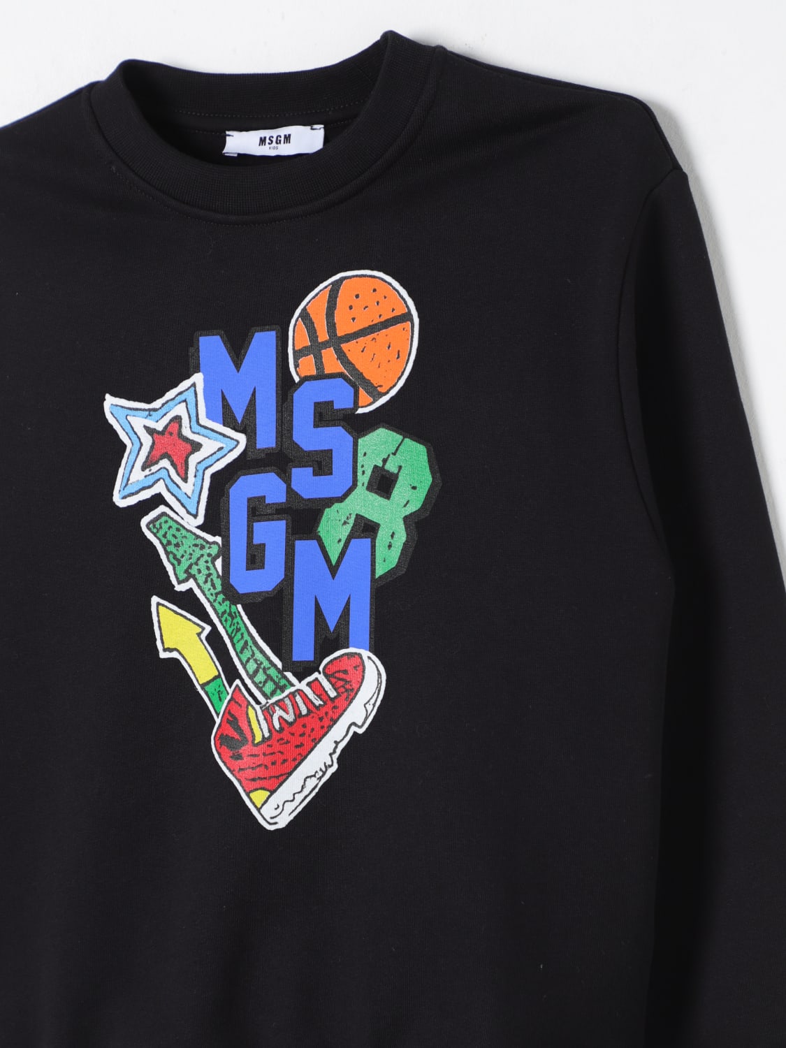 MSGM KIDS MAGLIA: Felpa a girocollo MSGM Kids, Nero - Img 3