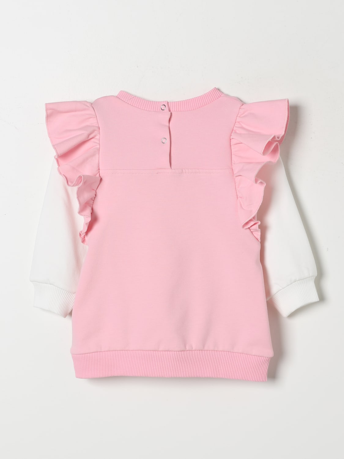 MONNALISA ROMPER: Monnalisa Bear sweatshirt dress, Pink - Img 2