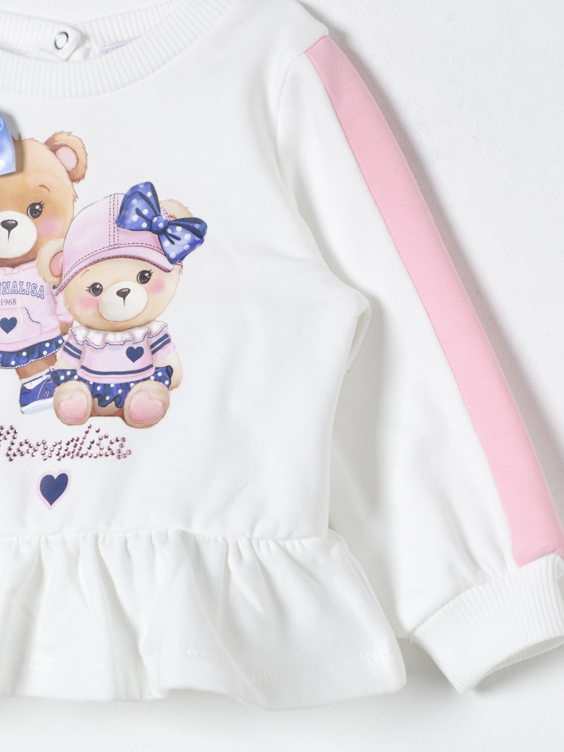 MONNALISA MAGLIA: Felpa a girocollo Bear Monnalisa, Bianco - Img 3