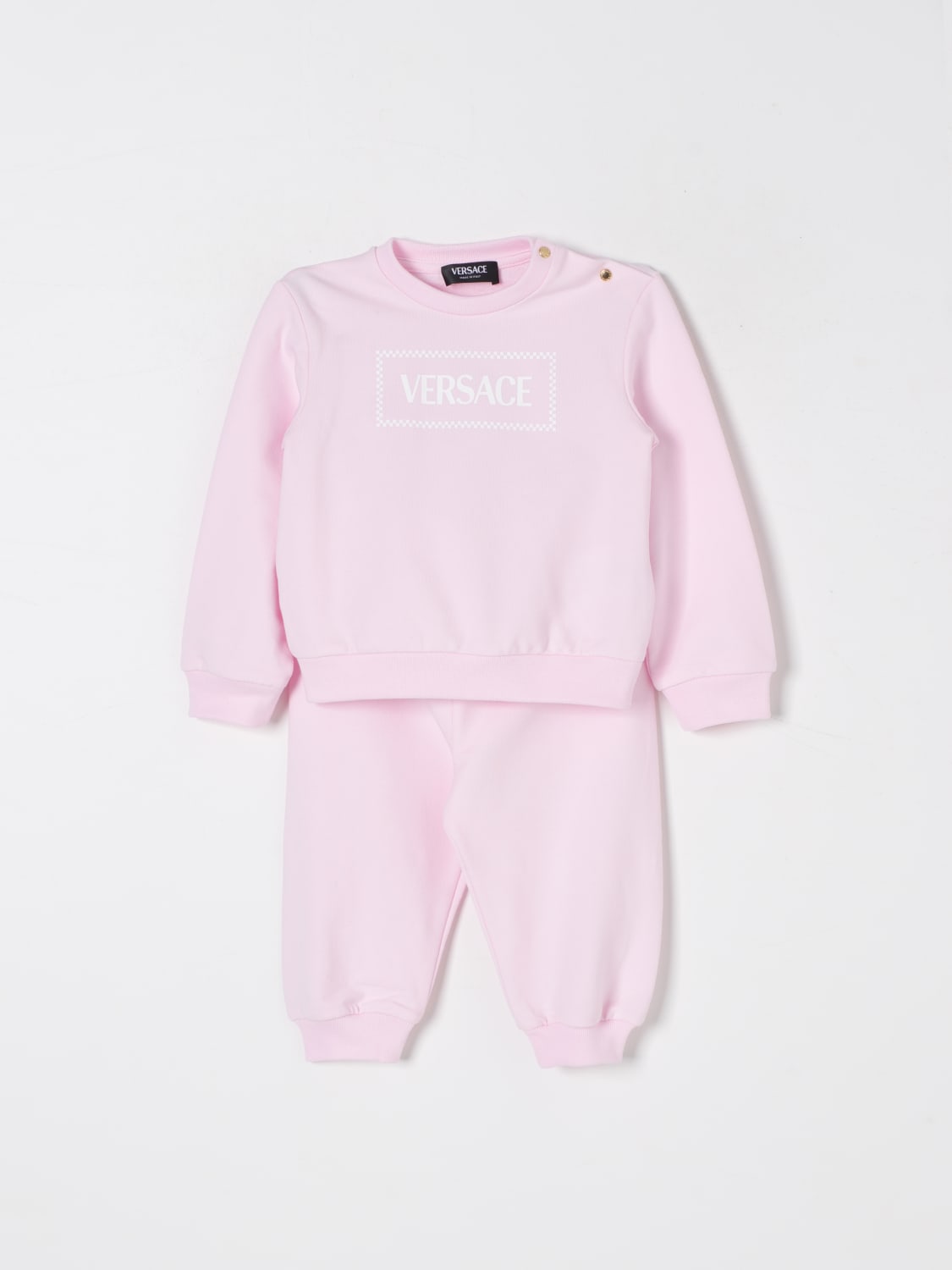 VERSACE JUMPSUIT: Versace baby sweatshirt + joggers, Pink - Img 1
