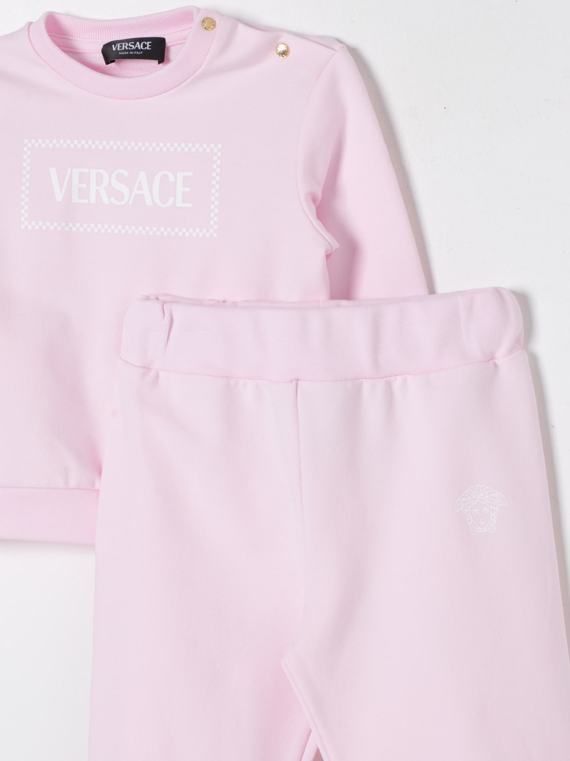 VERSACE JUMPSUIT: Versace baby sweatshirt + joggers, Pink - Img 3