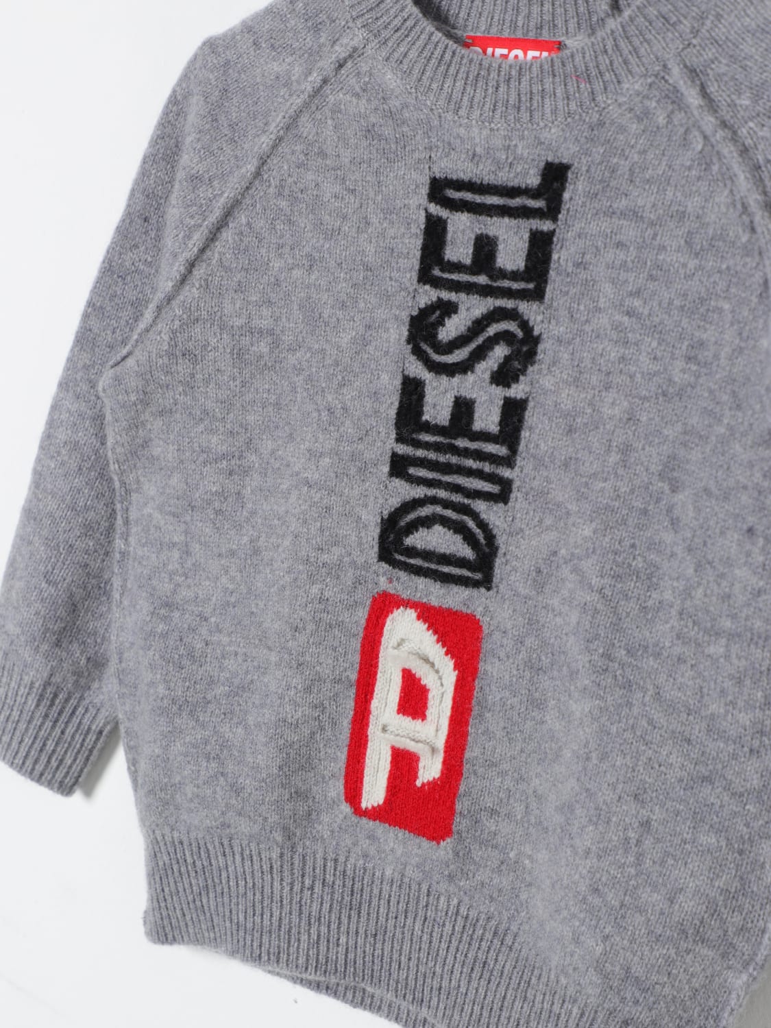 DIESEL MAGLIA: Maglia a girocollo Diesel in lana, Grigio - Img 3