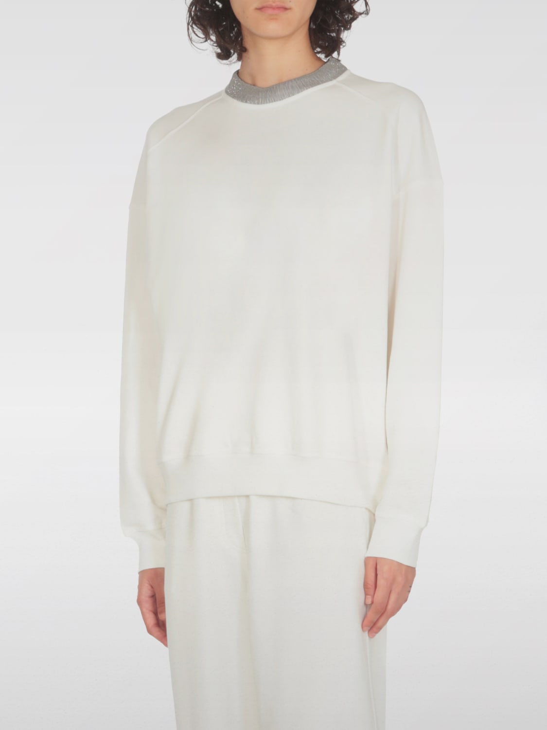 BRUNELLO CUCINELLI SWEATSHIRT: Sweatshirt woman Brunello Cucinelli, White - Img 1