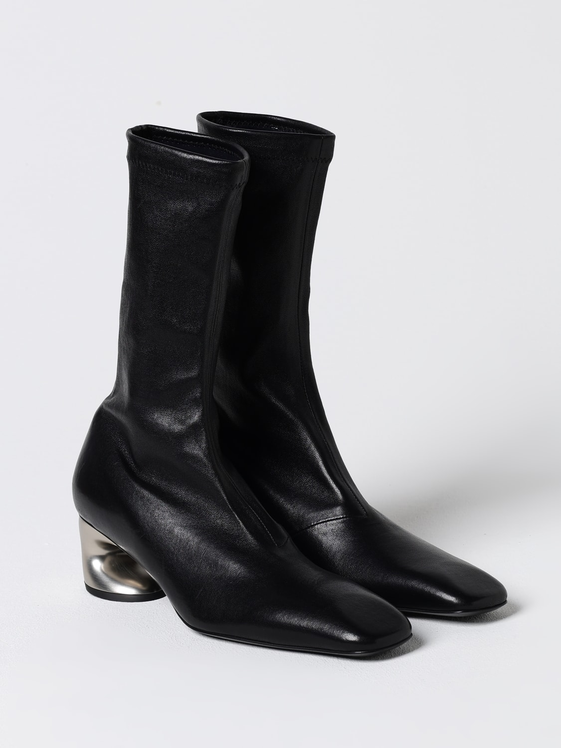 JIL SANDER FLAT ANKLE BOOTS: Boots woman Jil Sander, Black - Img 2