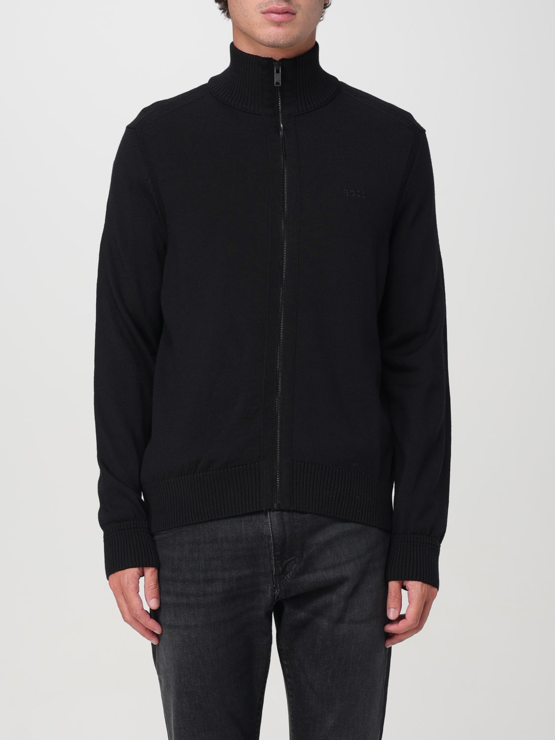 BOSS CARDIGAN: Boss zip-up cardigan, Black - Img 1