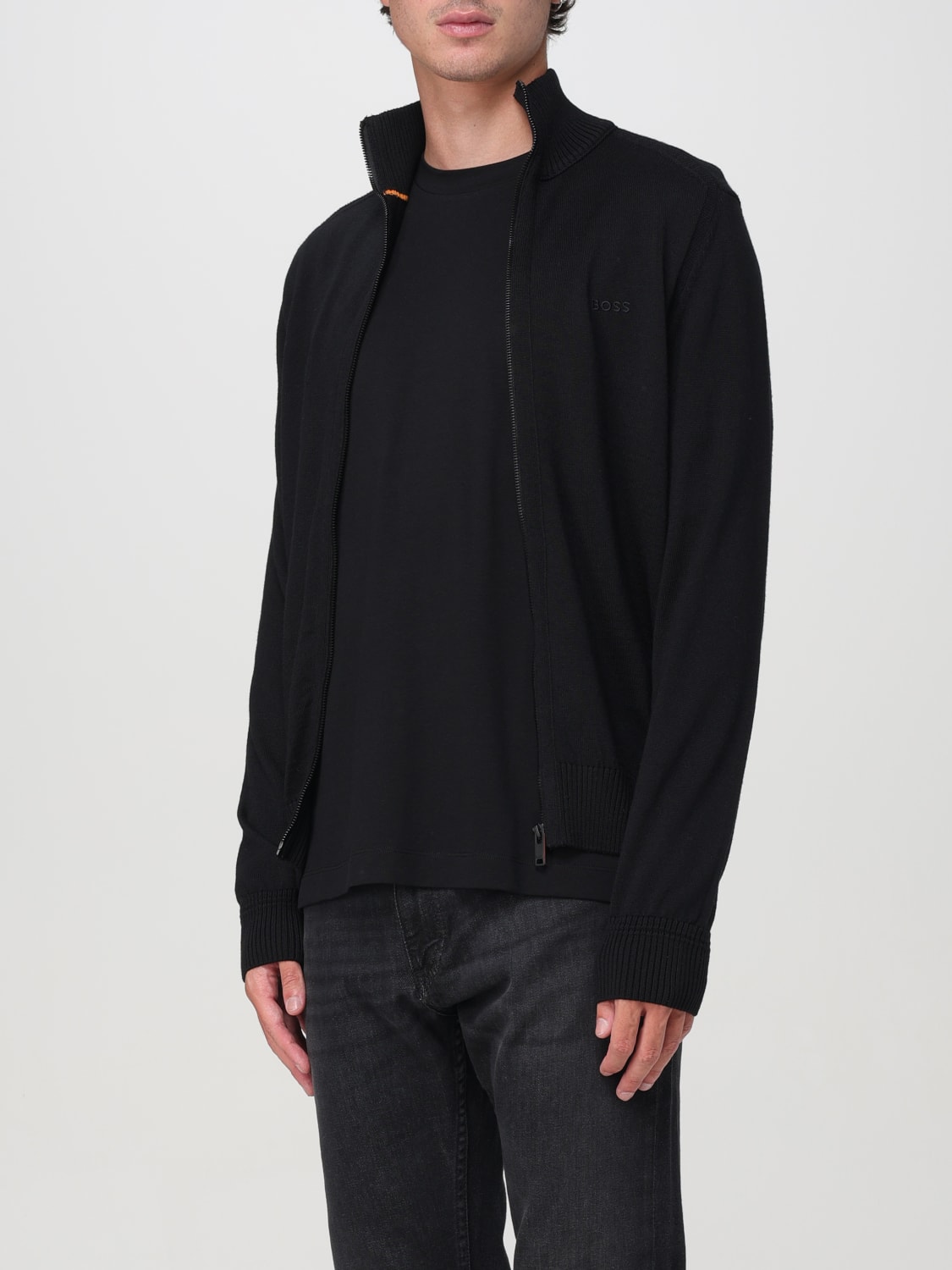 BOSS CARDIGAN: Boss zip-up cardigan, Black - Img 3