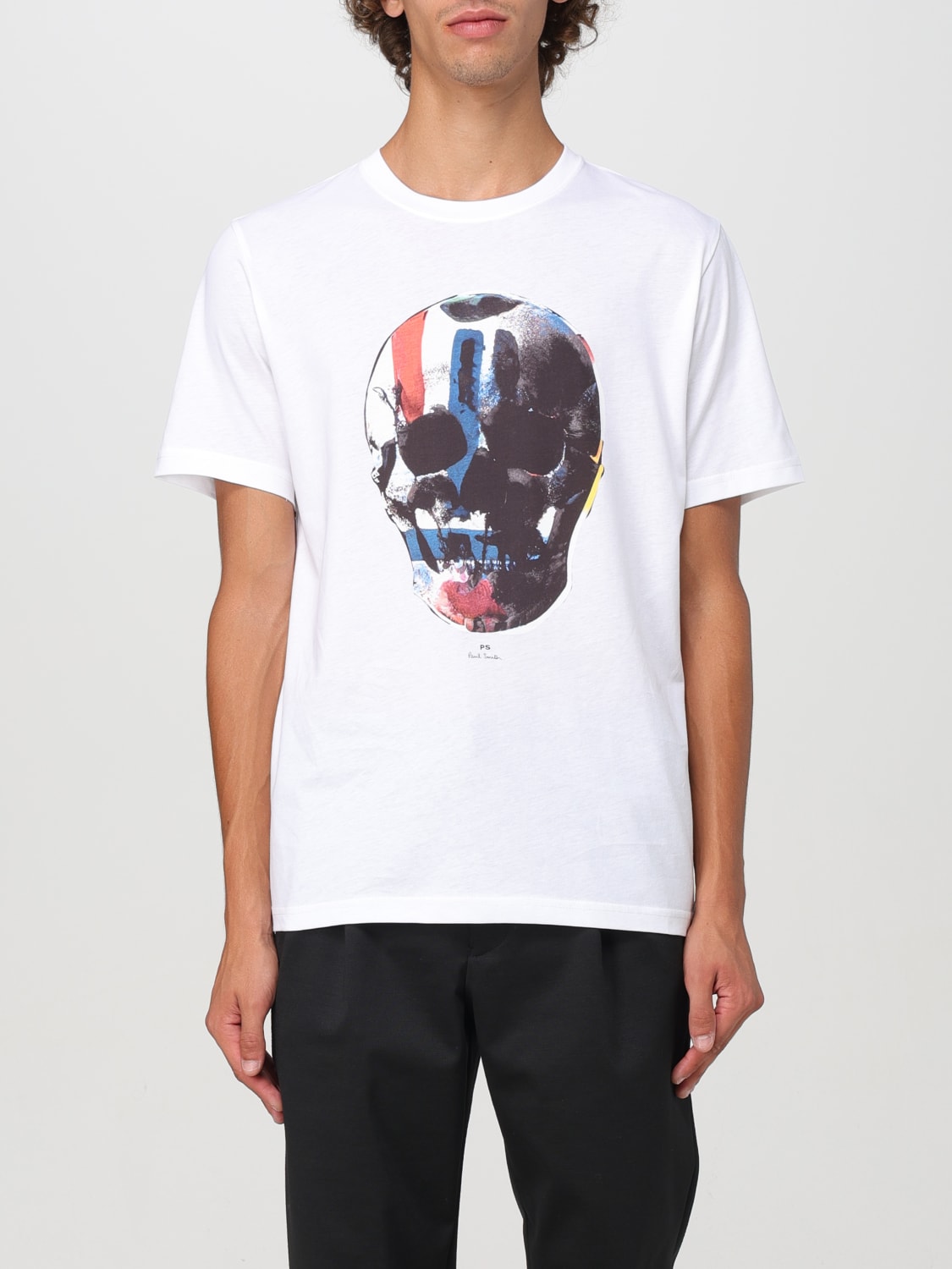 Giglio T-shirt Skull PS Paul Smith in cotone organico con stampa grafica