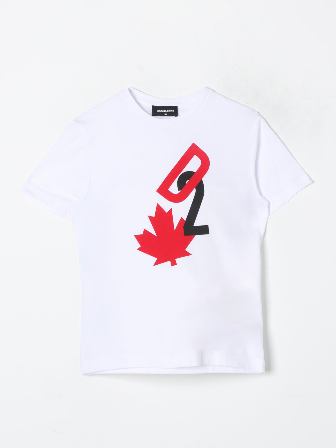 DSQUARED2 T-SHIRT: T-shirt con logo bicolore Dsquared2, Bianco - Img 1