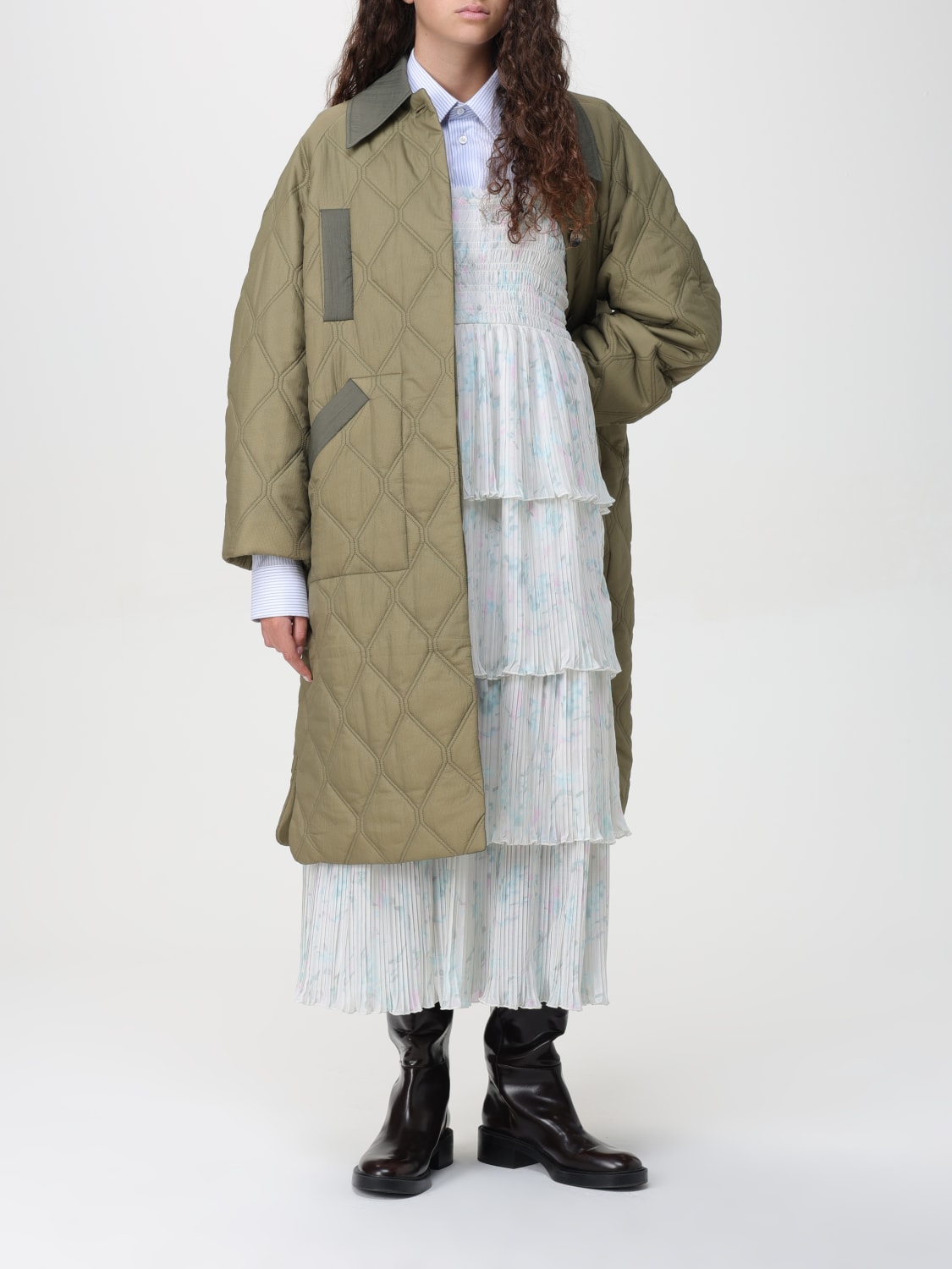 GANNI COAT: Coat woman Ganni, Green - Img 2