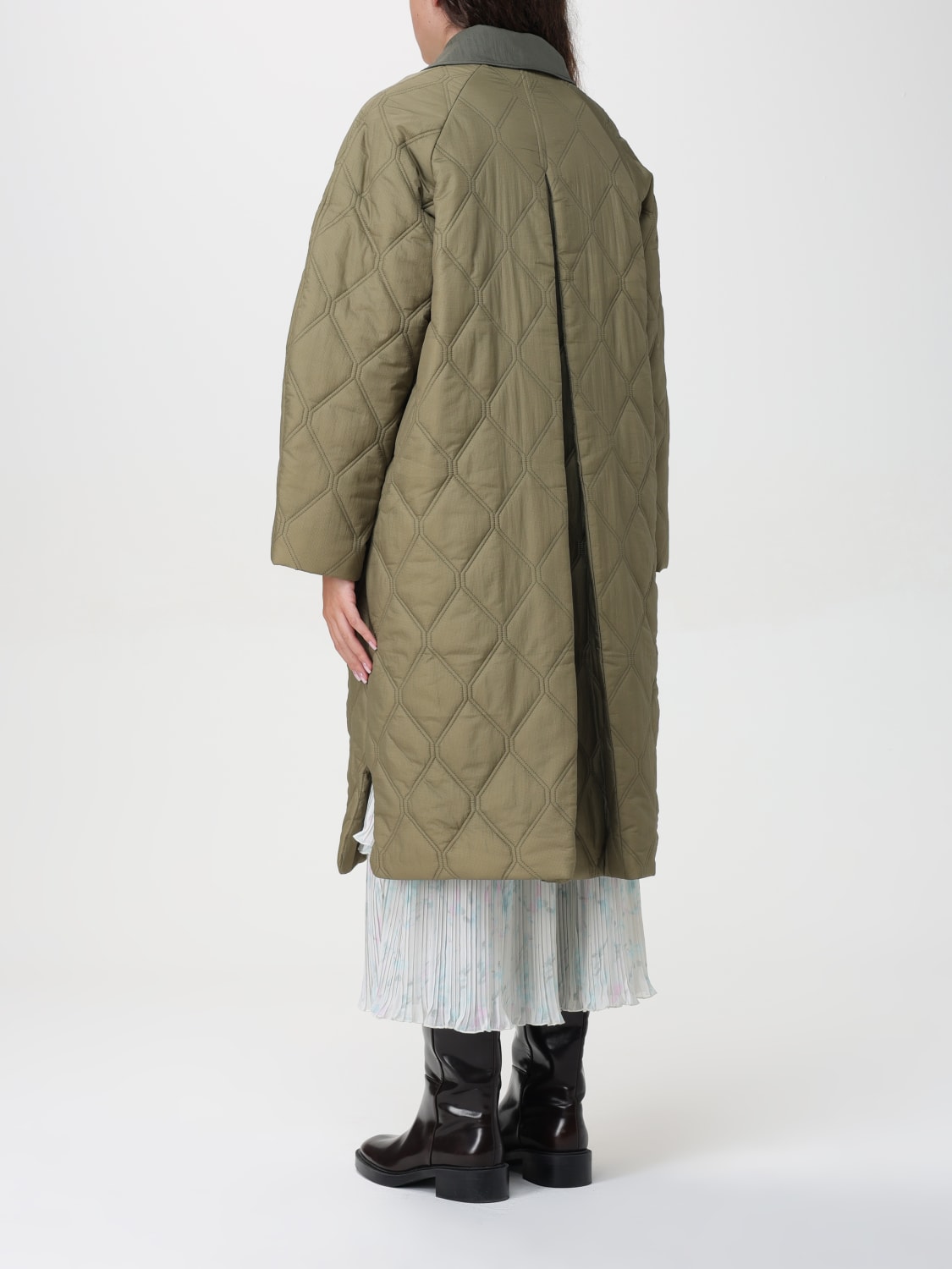 GANNI COAT: Coat woman Ganni, Green - Img 3