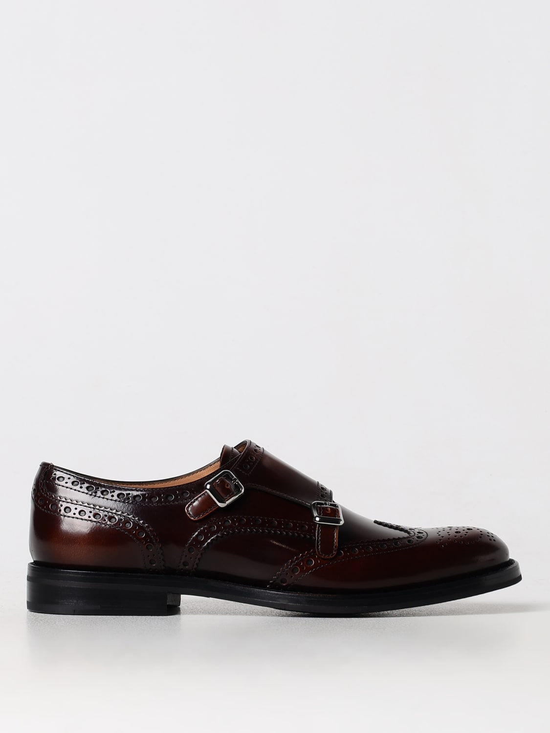 Giglio Monkstrap Lana Church's in pelle spazzolata con motivo brogue