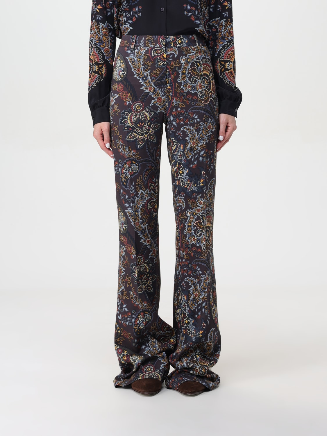 Giglio Pantalone Etro in viscosa con stampa Paisley all over