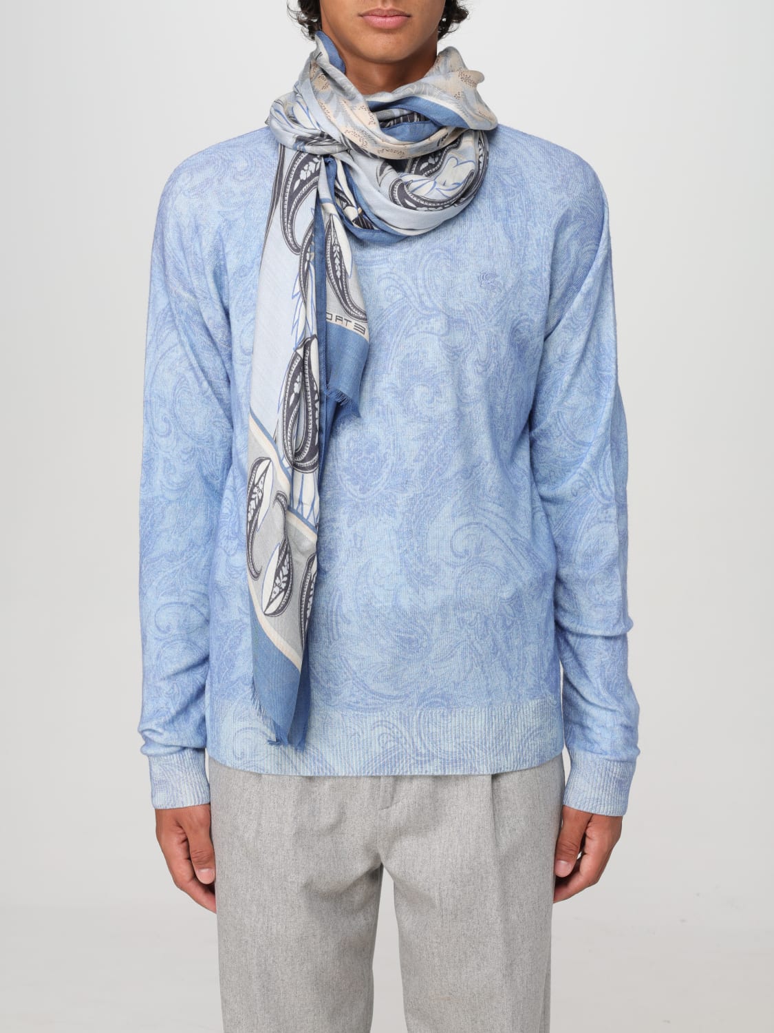 ETRO SCARF: Scarf men Etro, Blue - Img 2