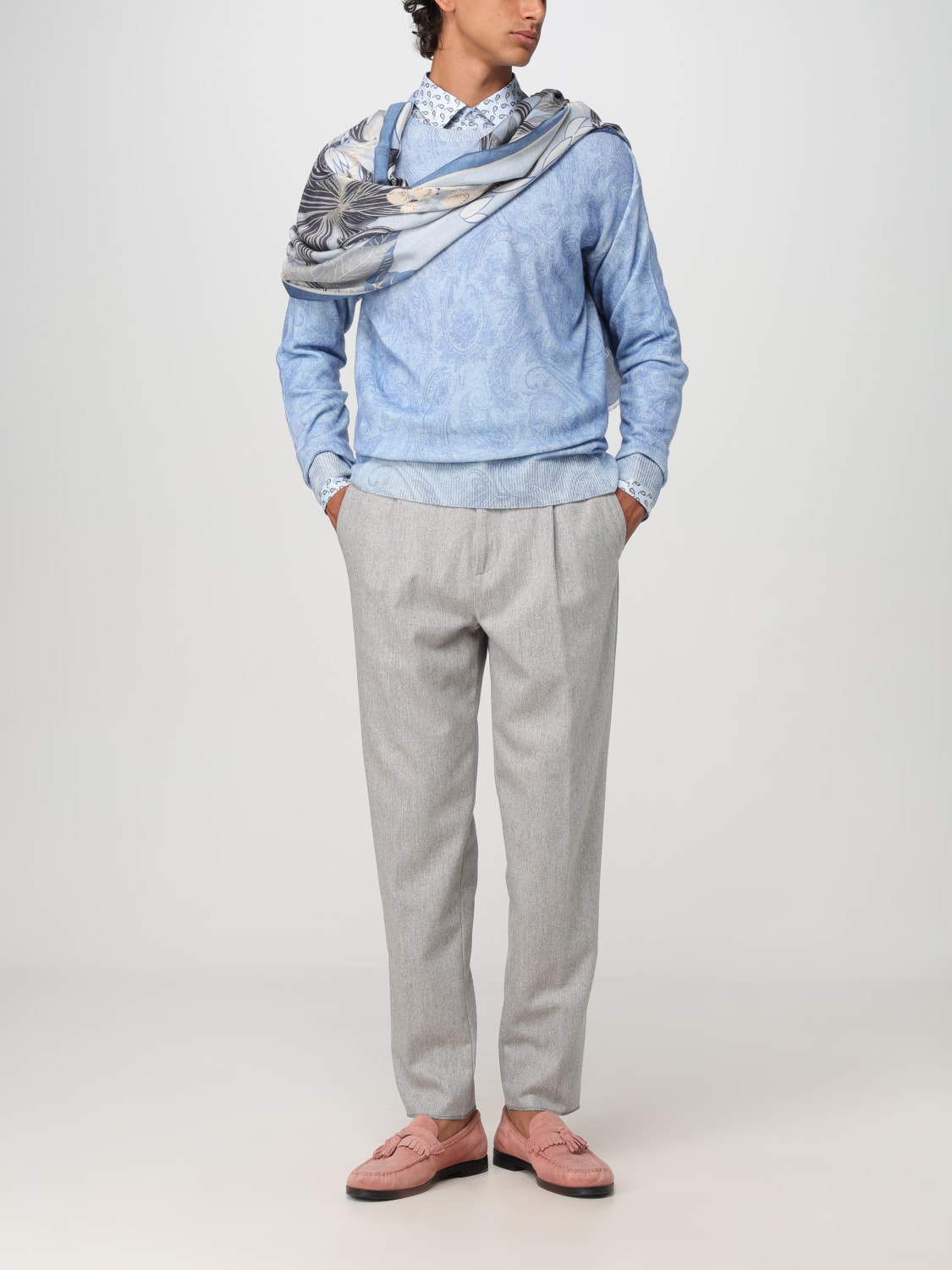 ETRO SCARF: Scarf men Etro, Blue - Img 4