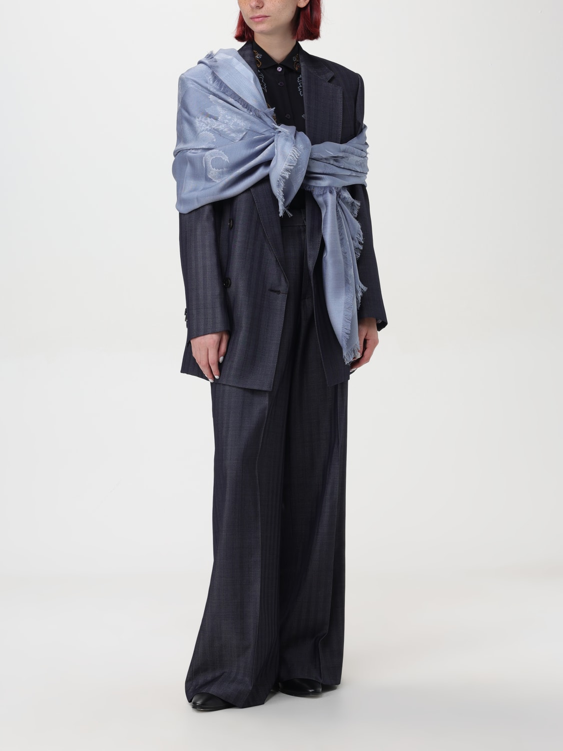 ETRO: Scarf woman - Blue | Etro scarf WATA0009AV473 online
