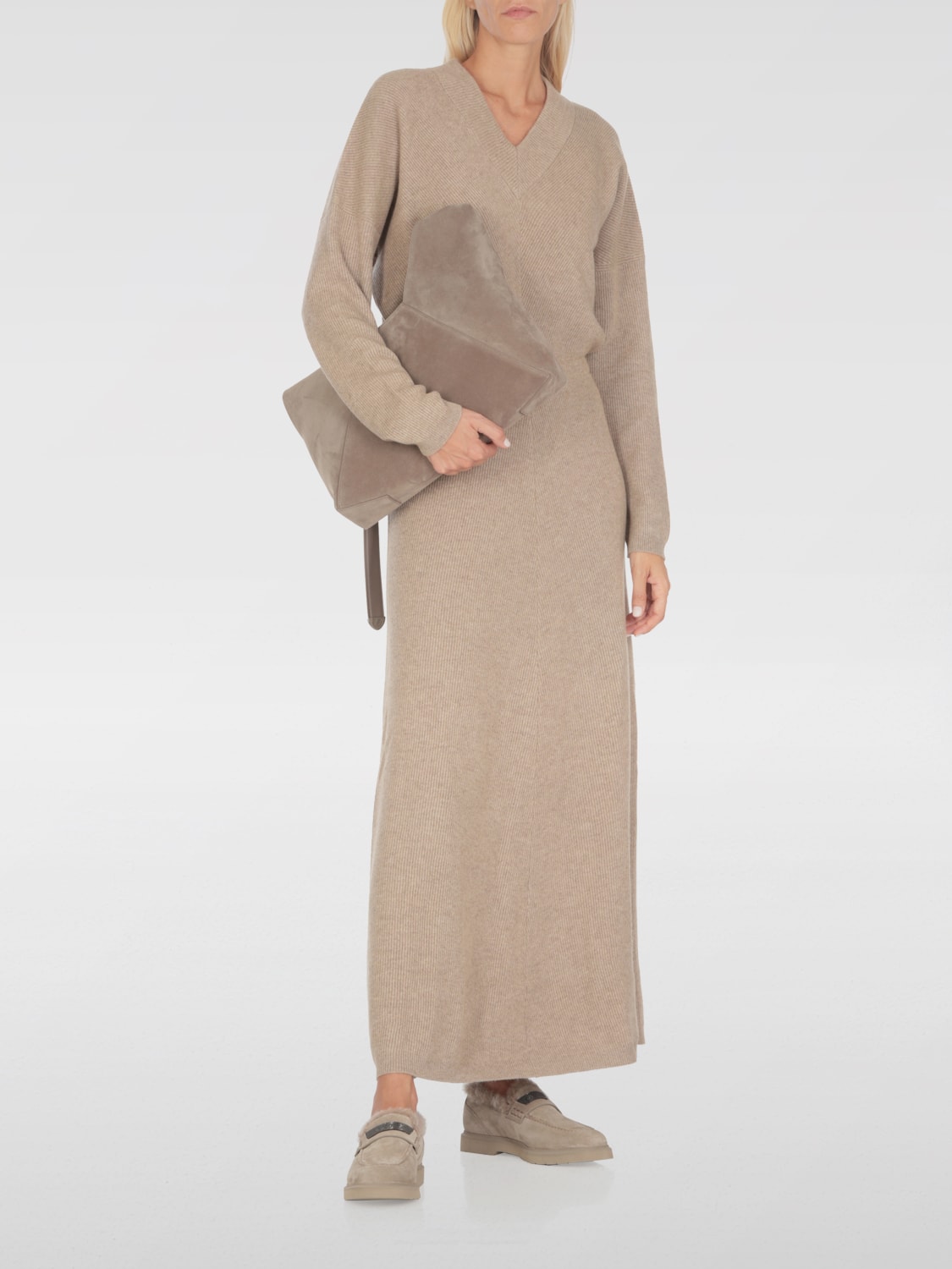 BRUNELLO CUCINELLI DRESS: Dress woman Brunello Cucinelli, Brown - Img 2