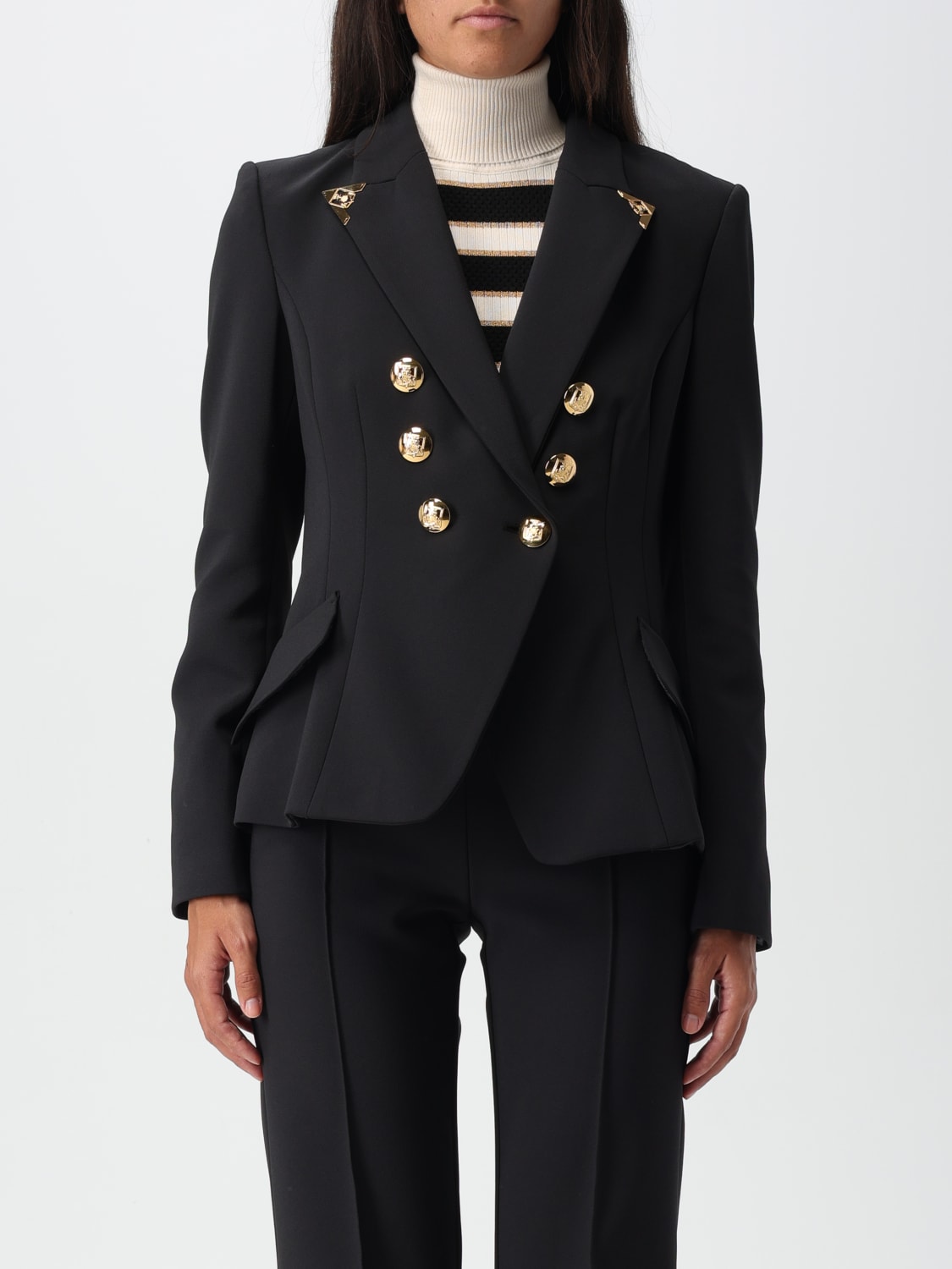 Giglio Blazer a doppiopetto Elisabetta Franchi in crepe