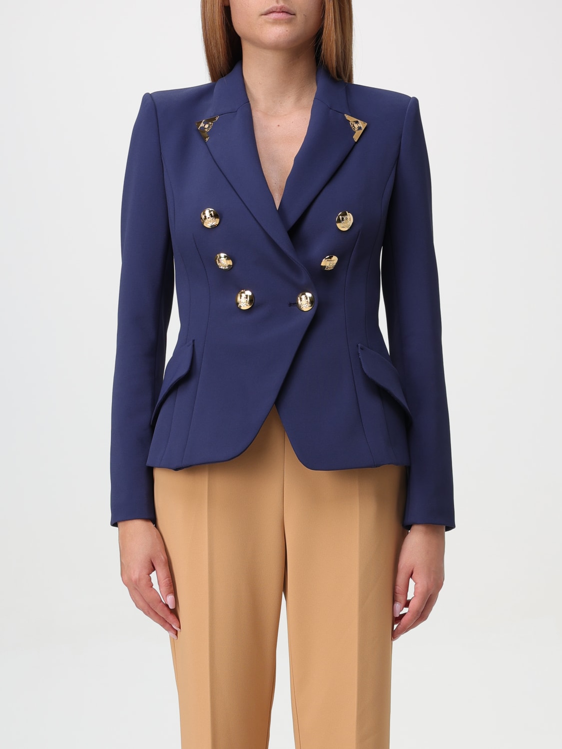 Giglio Blazer a doppiopetto Elisabetta Franchi in crepe