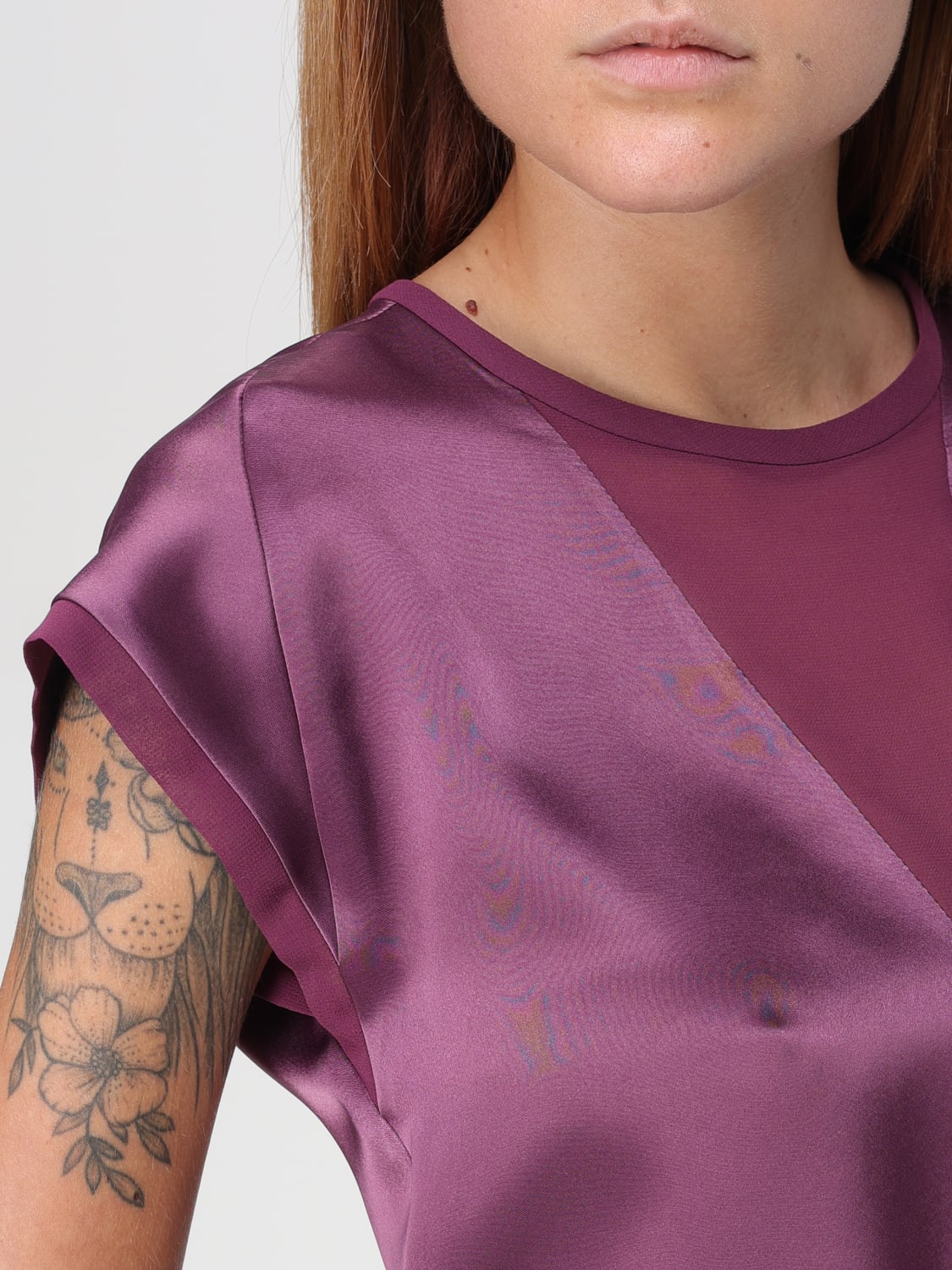 PINKO TOP: Shirt woman Pinko, Red Purple - Img 3