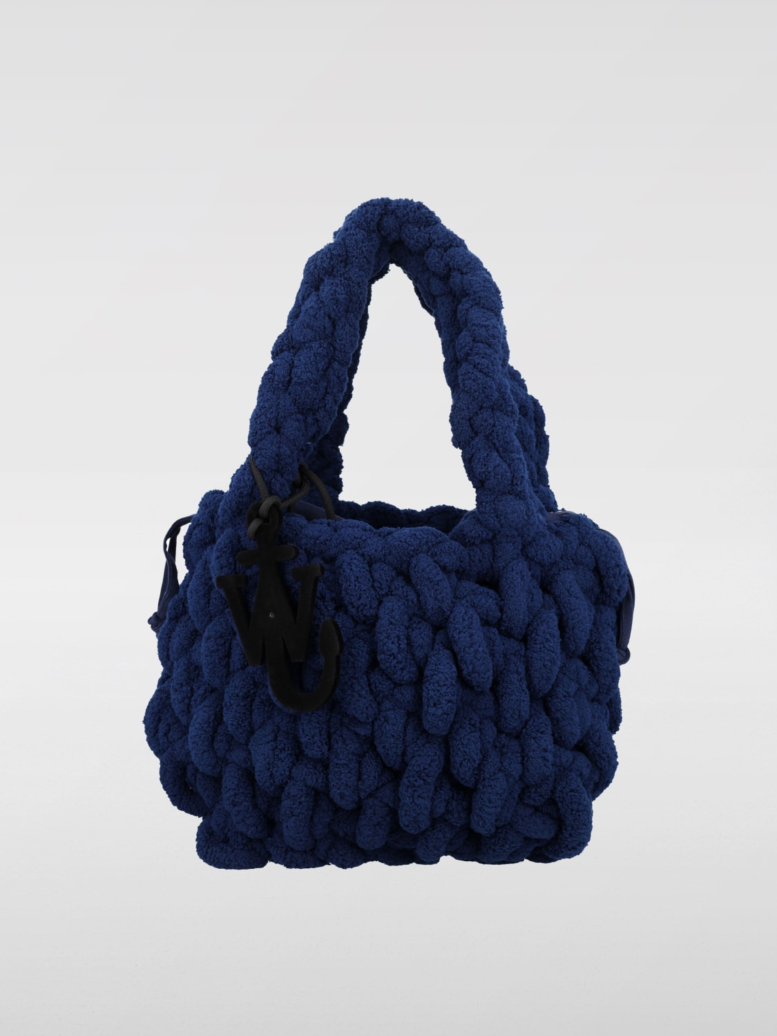 JW ANDERSON BORSA A MANO: Borsa JW Anderson in spugna intrecciata , Blue - Img 1