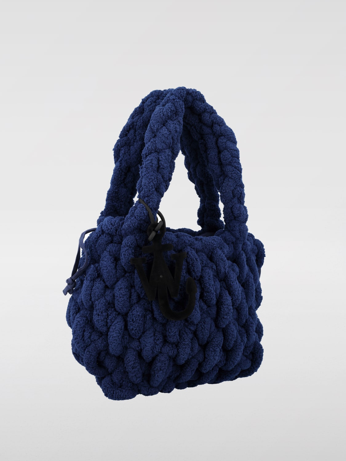 JW ANDERSON BORSA A MANO: Borsa JW Anderson in spugna intrecciata , Blue - Img 2