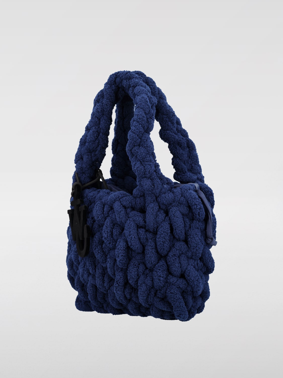 JW ANDERSON BORSA A MANO: Borsa JW Anderson in spugna intrecciata , Blue - Img 3