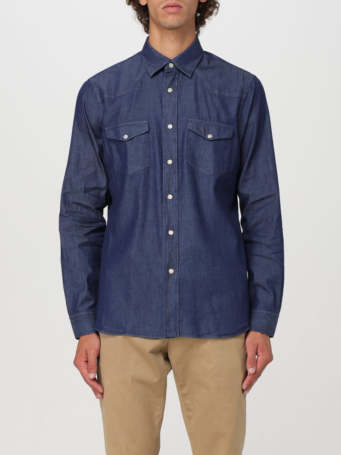 Giglio Camicia Lardini in denim di cotone