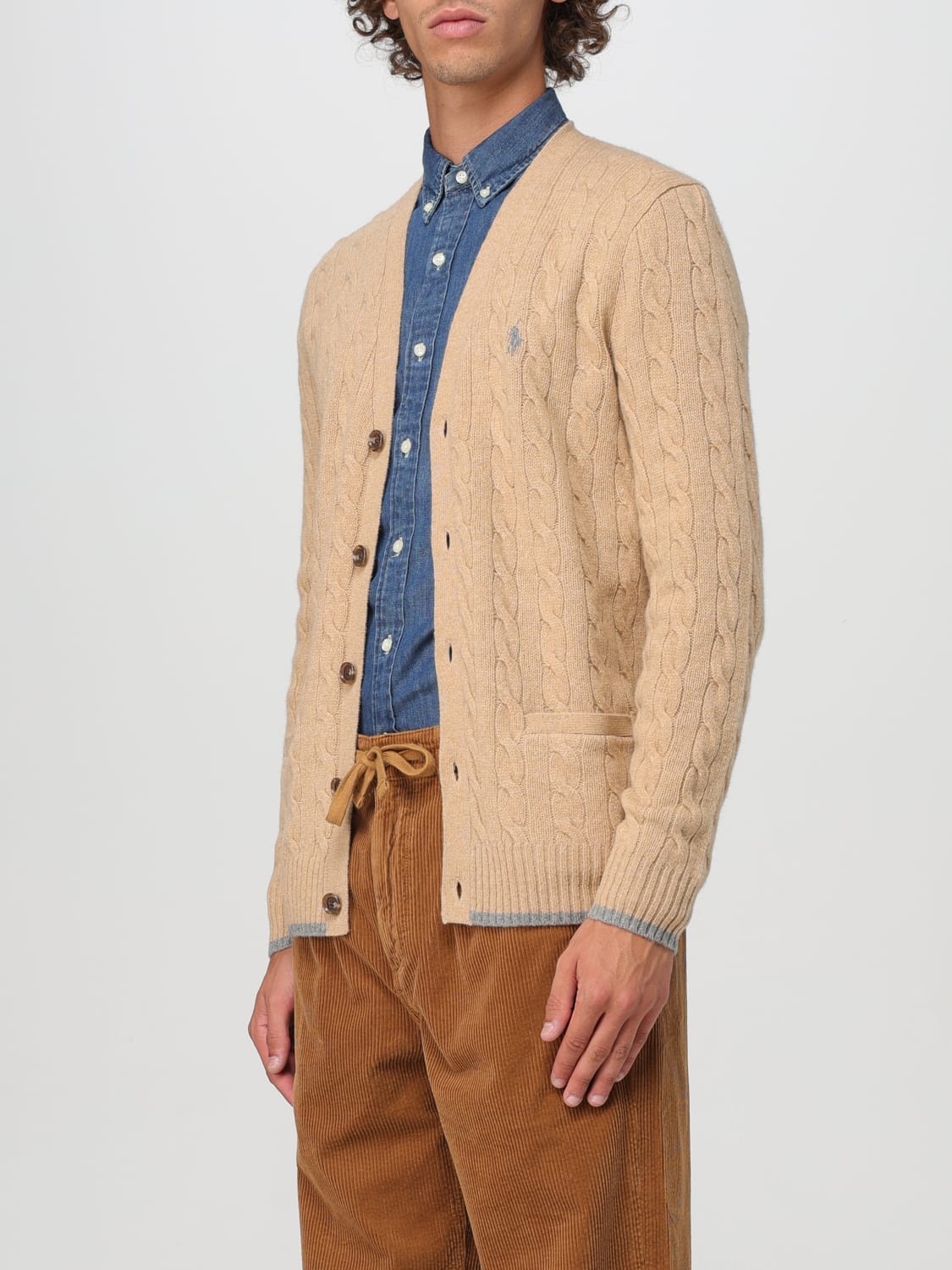 POLO RALPH LAUREN CARDIGAN: Sweater men Polo Ralph Lauren, Camel - Img 3