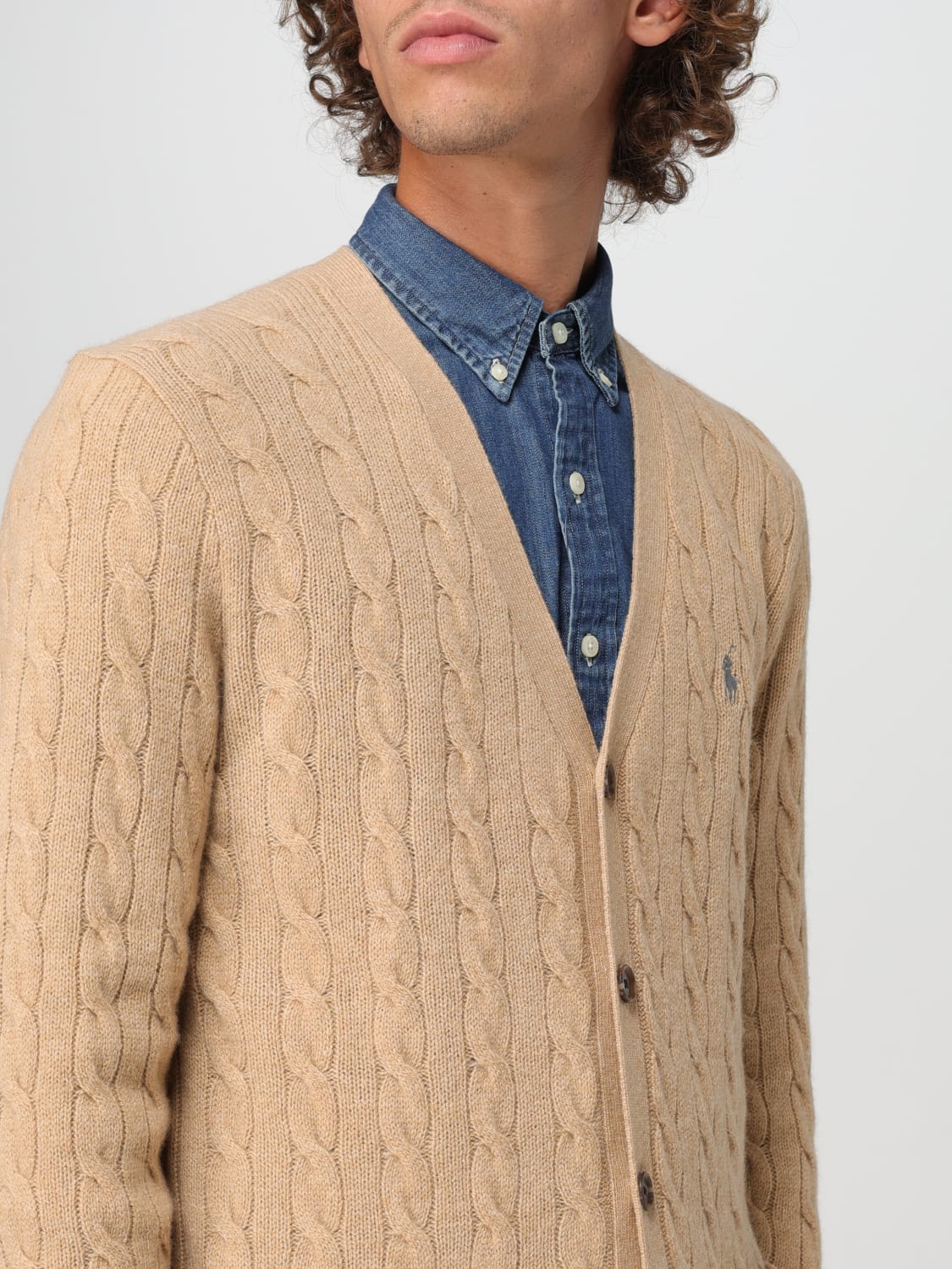 POLO RALPH LAUREN CARDIGAN: Sweater men Polo Ralph Lauren, Camel - Img 4