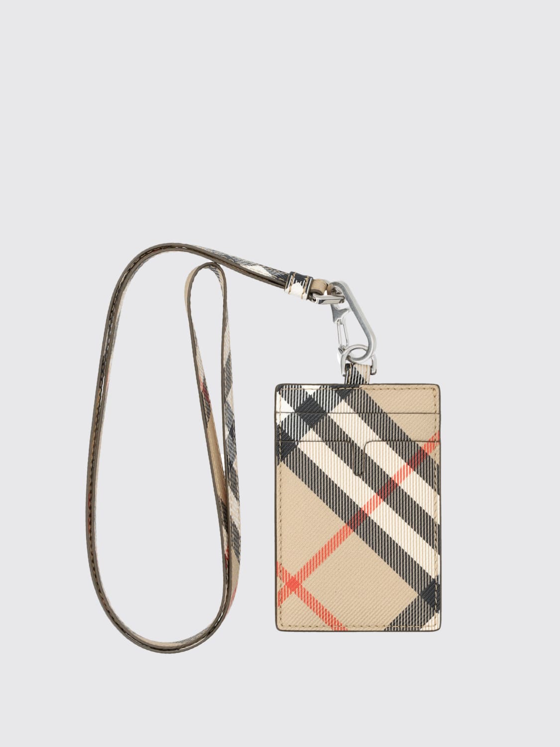 Giglio Portacarte di credito Vintage Check Burberry in cotone spalmato