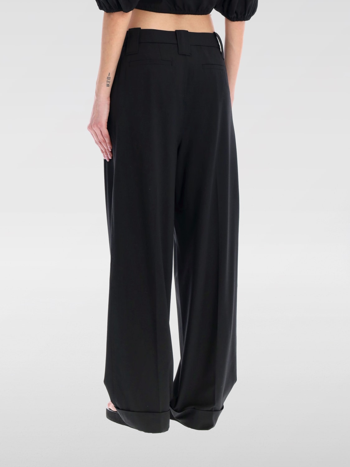 GANNI PANTS: Pants woman Ganni, Black - Img 2