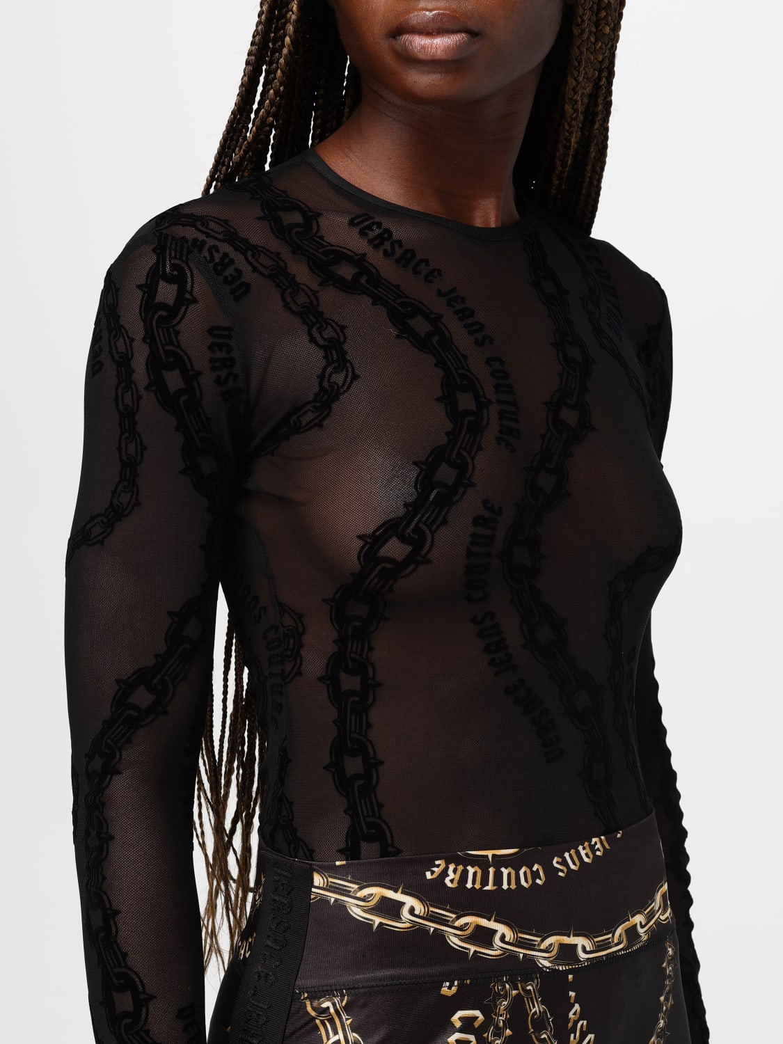 VERSACE JEANS COUTURE BODY: Versace Jeans Couture women's bodysuit, Black - Img 5