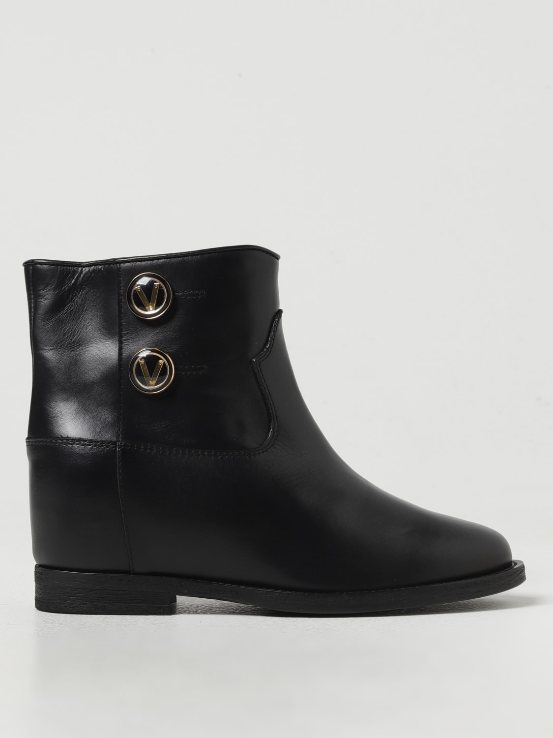 VIA ROMA 15 FLAT ANKLE BOOTS: Flat ankle boots woman Via Roma 15, Black - Img 1