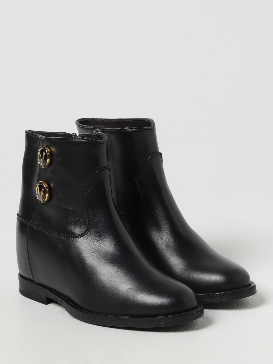 VIA ROMA 15 FLAT ANKLE BOOTS: Flat ankle boots woman Via Roma 15, Black - Img 2