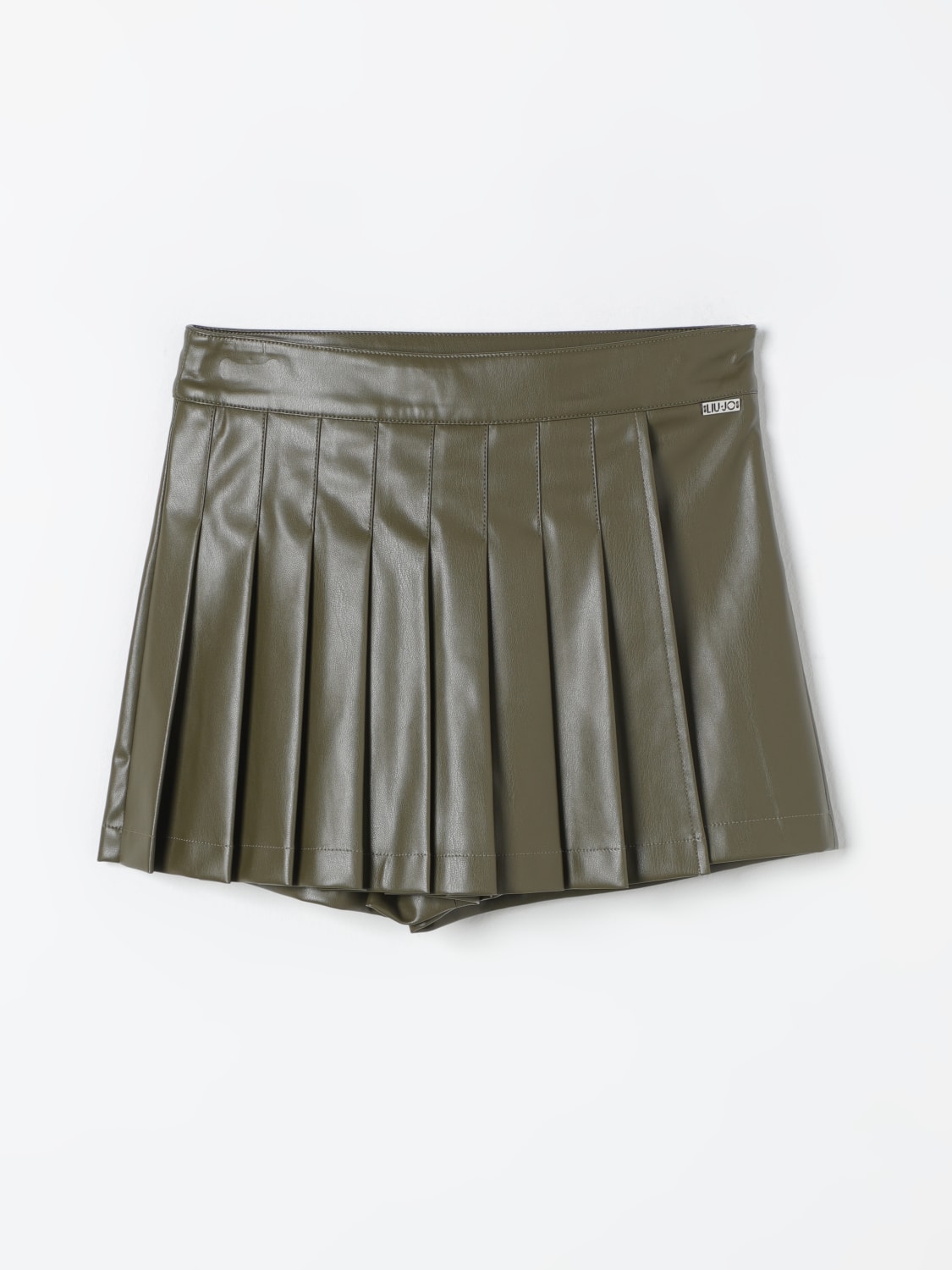 LIU JO PANTALONCINO: Shorts mini Liu Jo in pelle sintetica, Oliva - Img 1