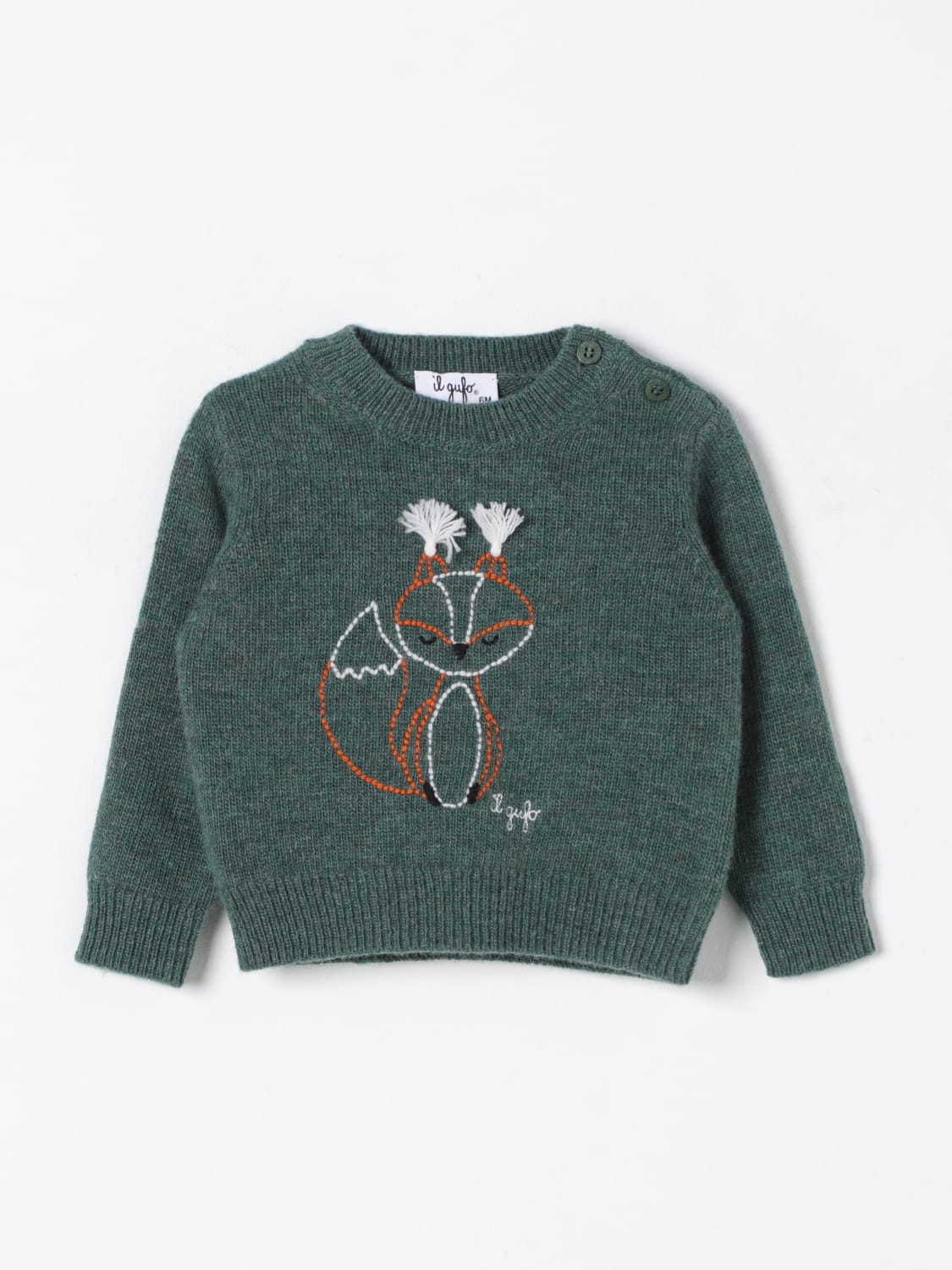 IL GUFO PULL: Pull enfant Il Gufo, Vert Bouteille - Img 1