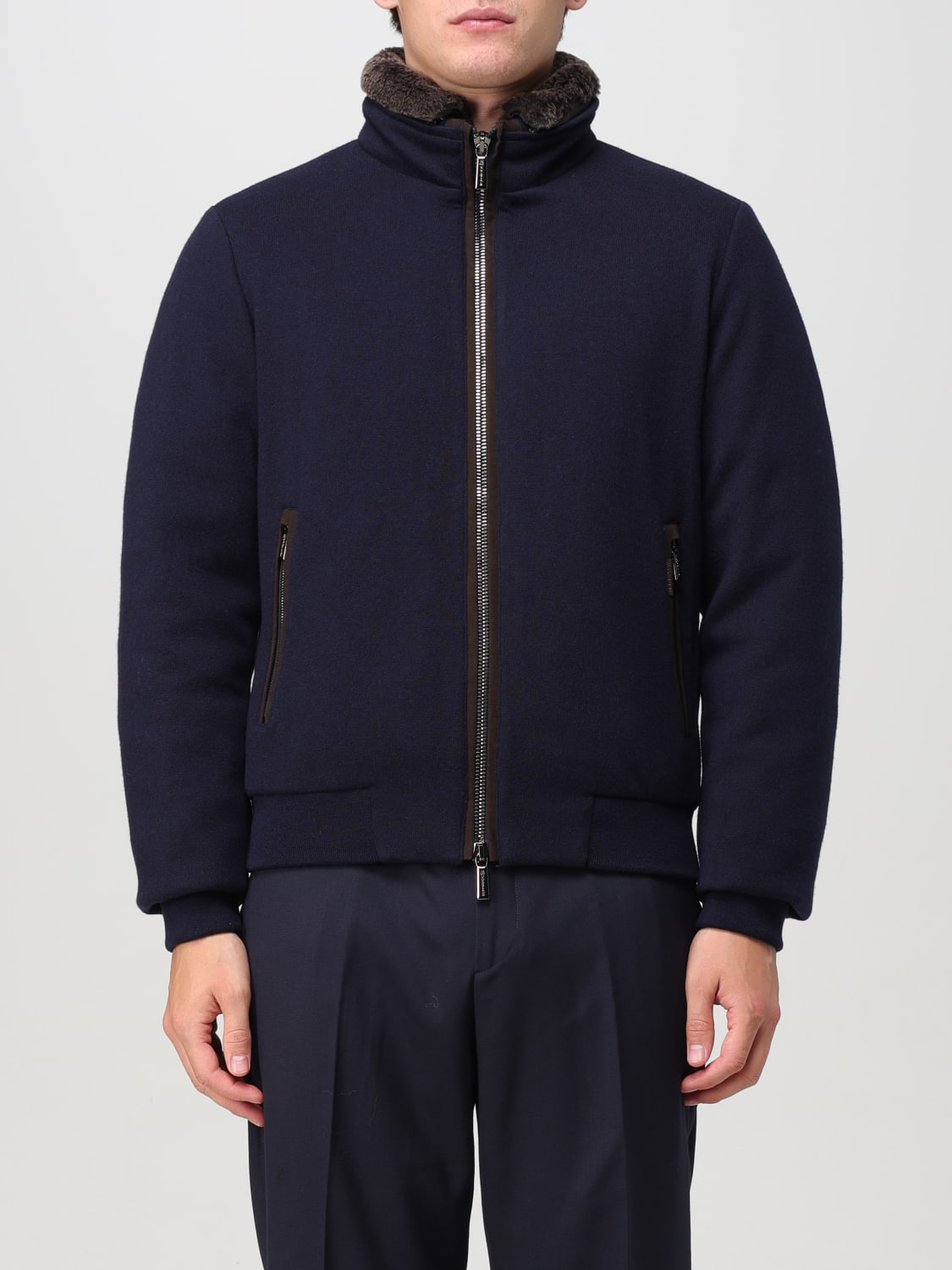 Giglio Giacca con zip Moorer in lana vergine e cashmere