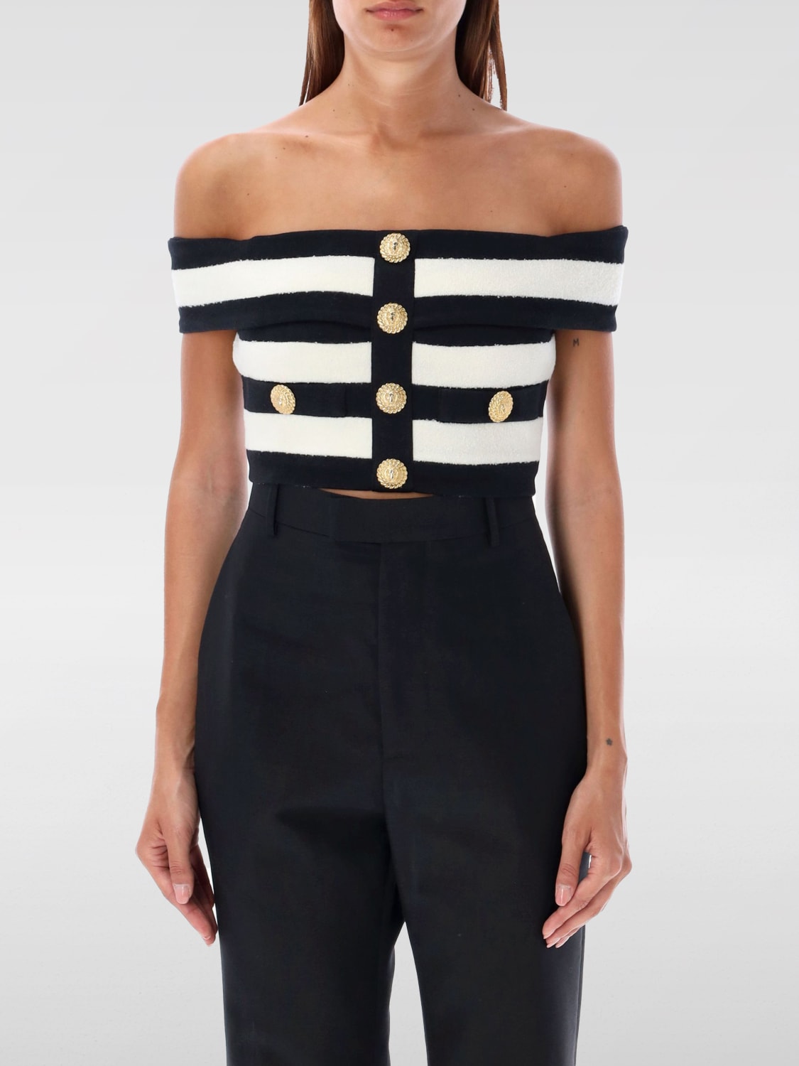 BALMAIN TOP: Top woman Balmain, Black - Img 1